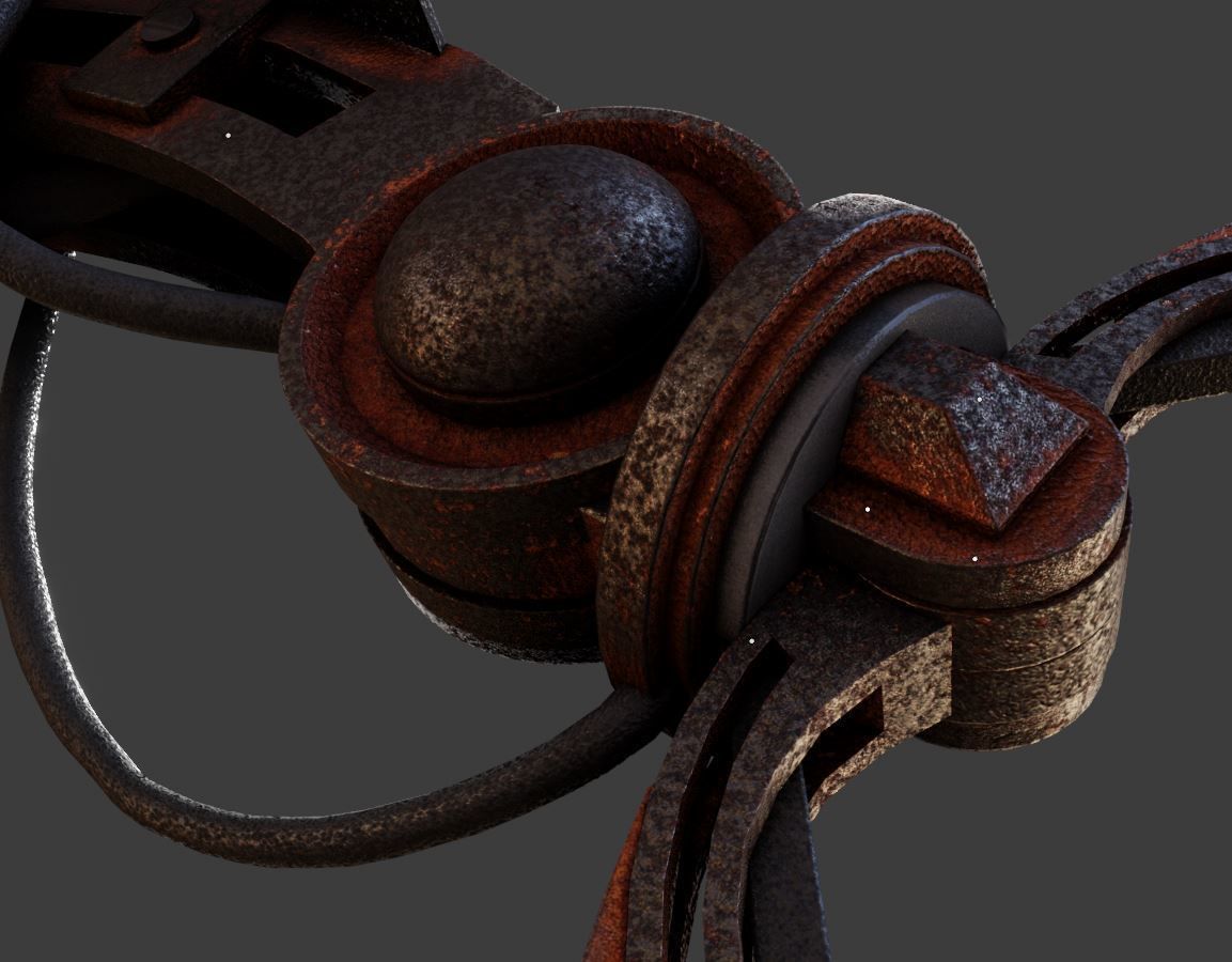 Rigged Industrial Robot Arm Rusty Version Low-poly 3D model_20