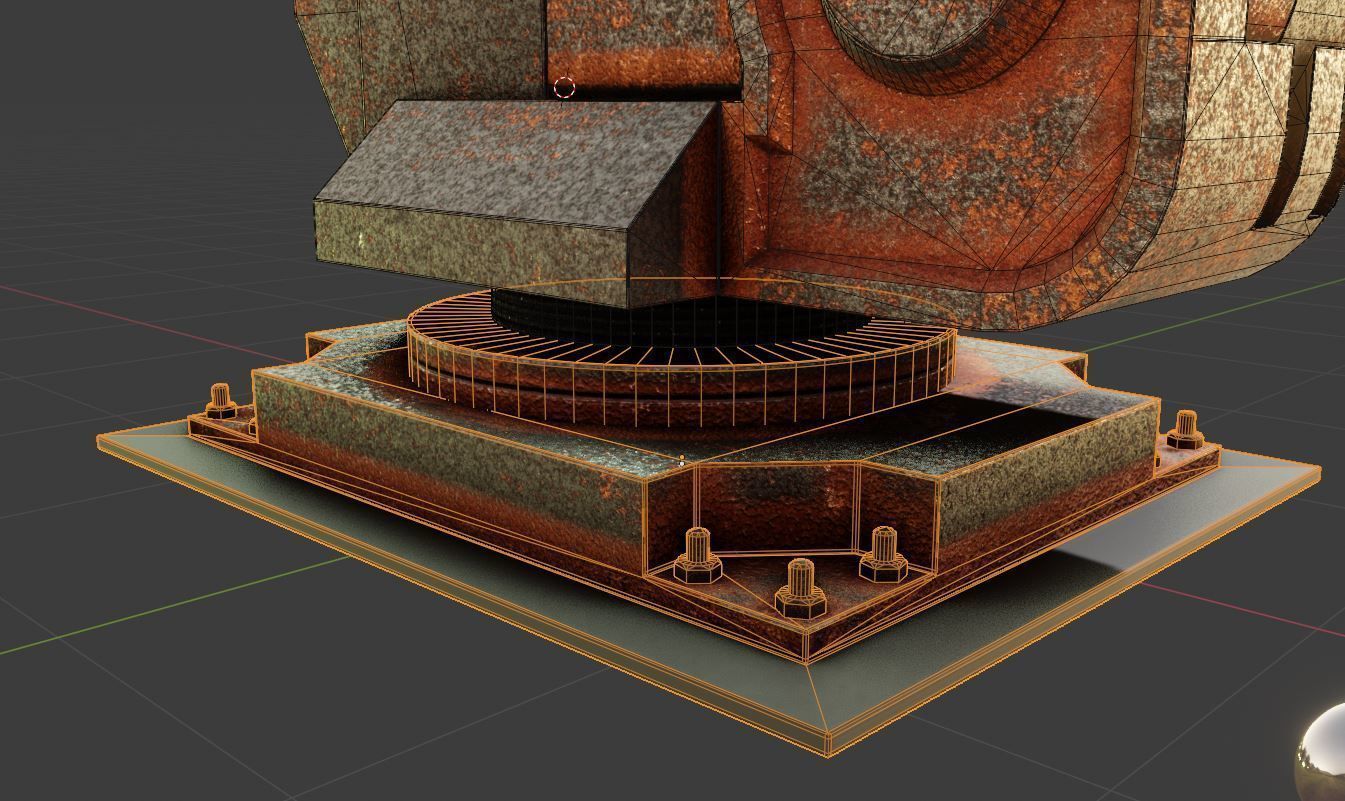 Rigged Industrial Robot Arm Rusty Version Low-poly 3D model_18