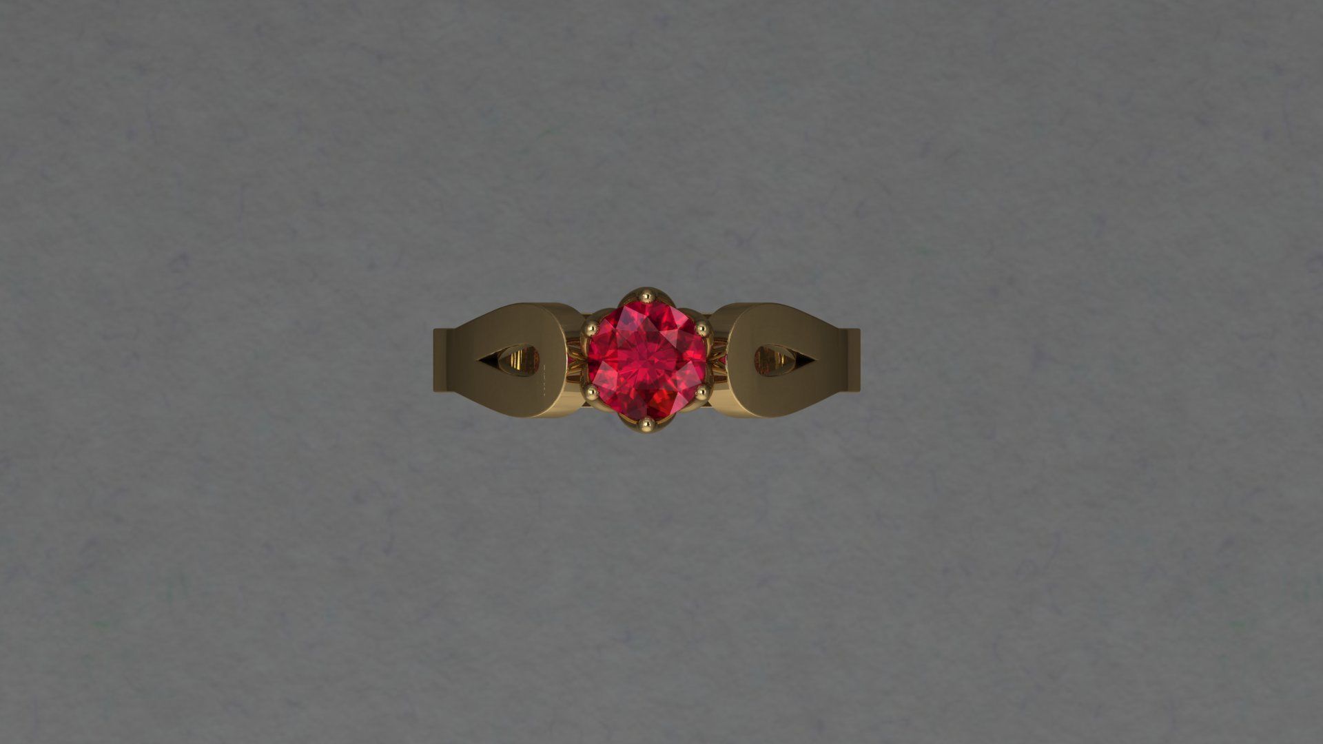 Diamond Ladies Gold Ring 3D print model_1