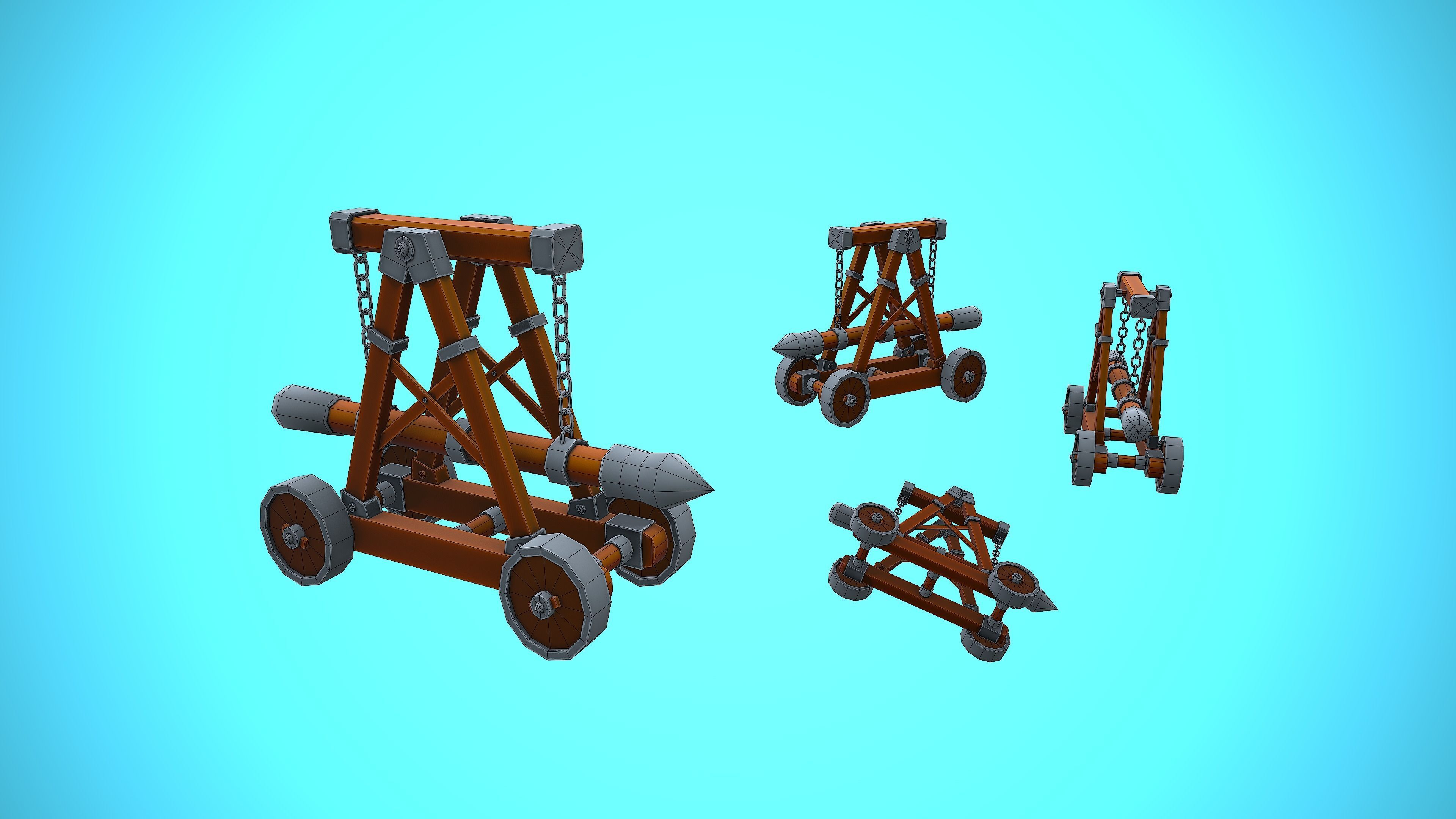 MEDIEVAL RAM CARTOON STYLIZED Low-poly 3D model_4