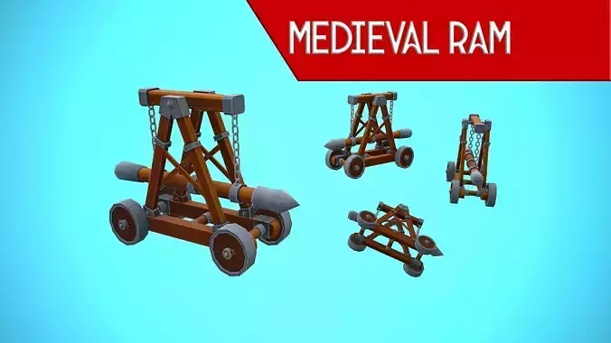 MEDIEVAL RAM CARTOON STYLIZED Low-poly 3D model