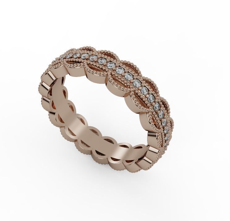 Wedding ring 3D print model_3