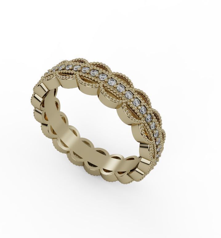 Wedding ring 3D print model_4