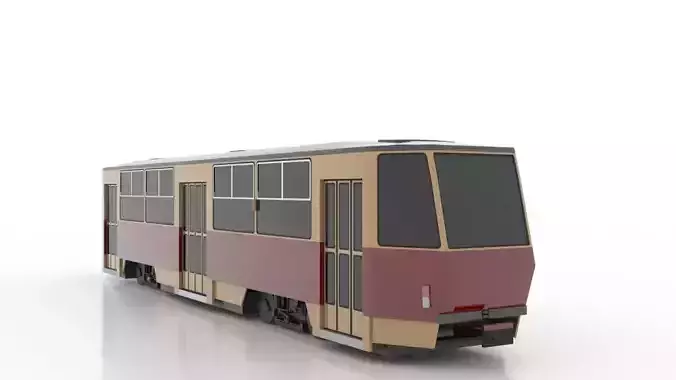 Tatra B6A2 Low Low-poly 3D model
