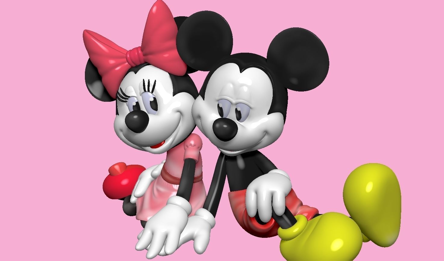 Mickey and Minnie mouse for 3d print STL  3D print model_15