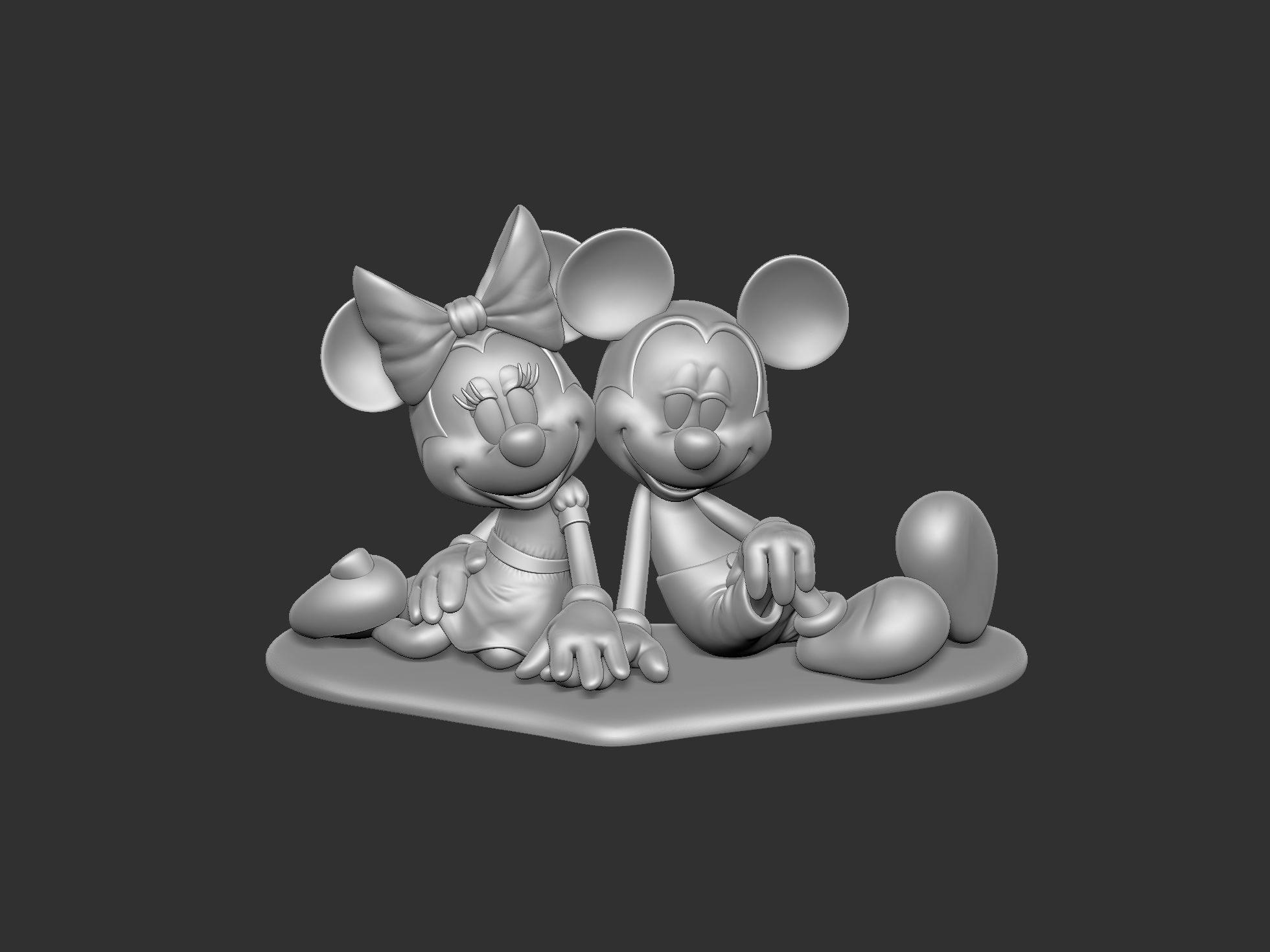 Mickey and Minnie mouse for 3d print STL  3D print model_4