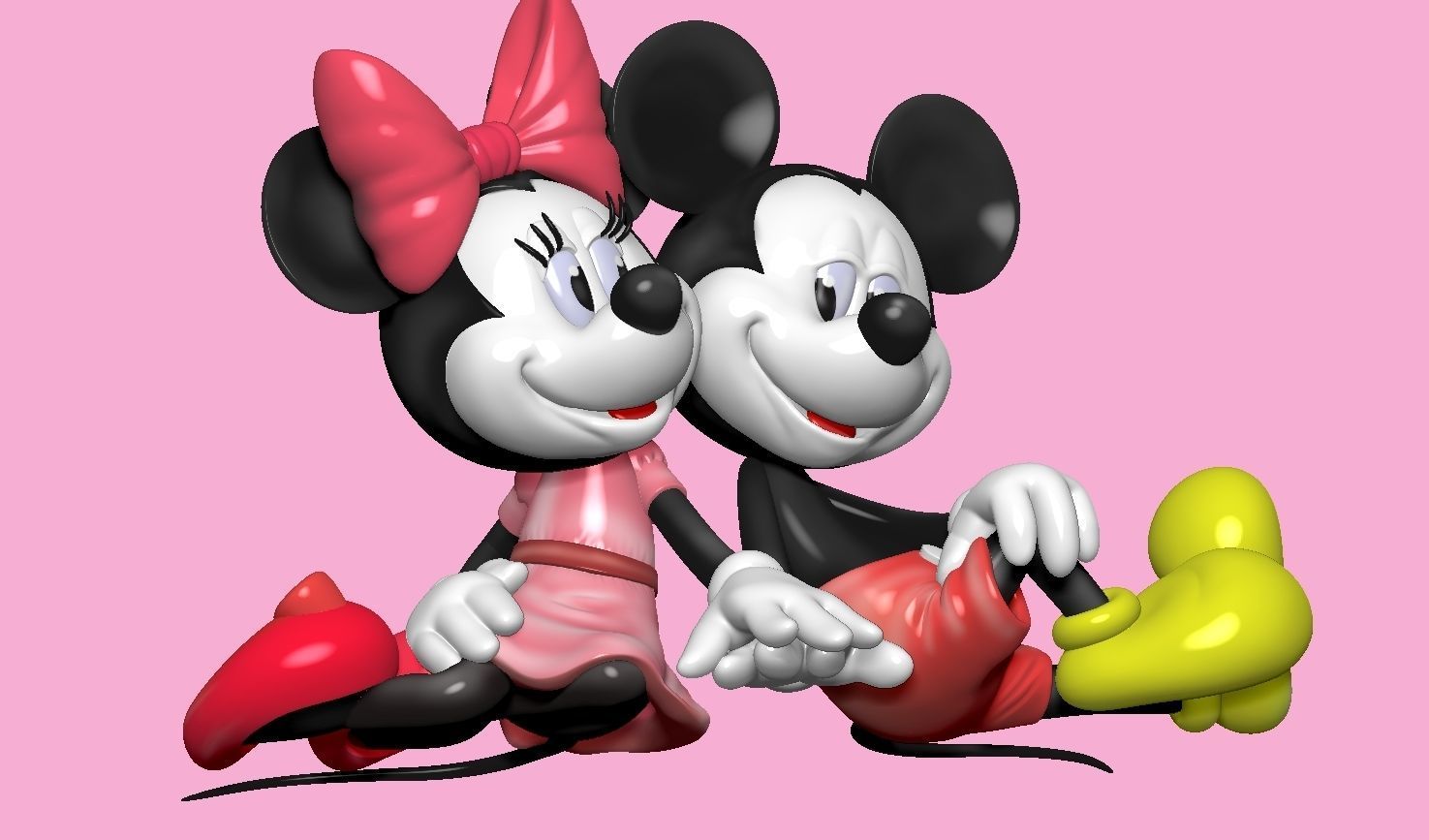 Mickey and Minnie mouse for 3d print STL  3D print model_13