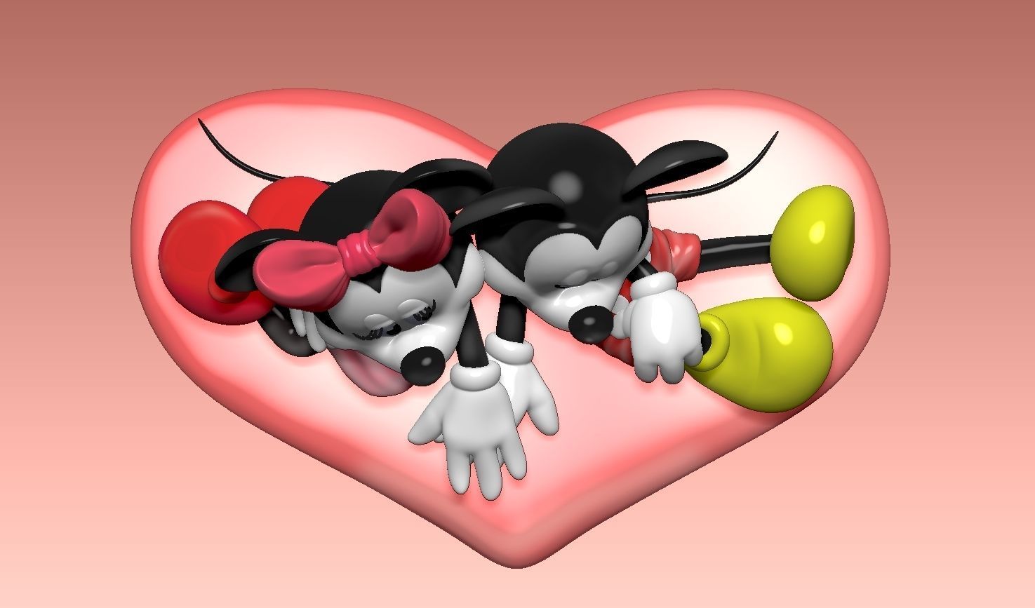 Mickey and Minnie mouse for 3d print STL  3D print model_20