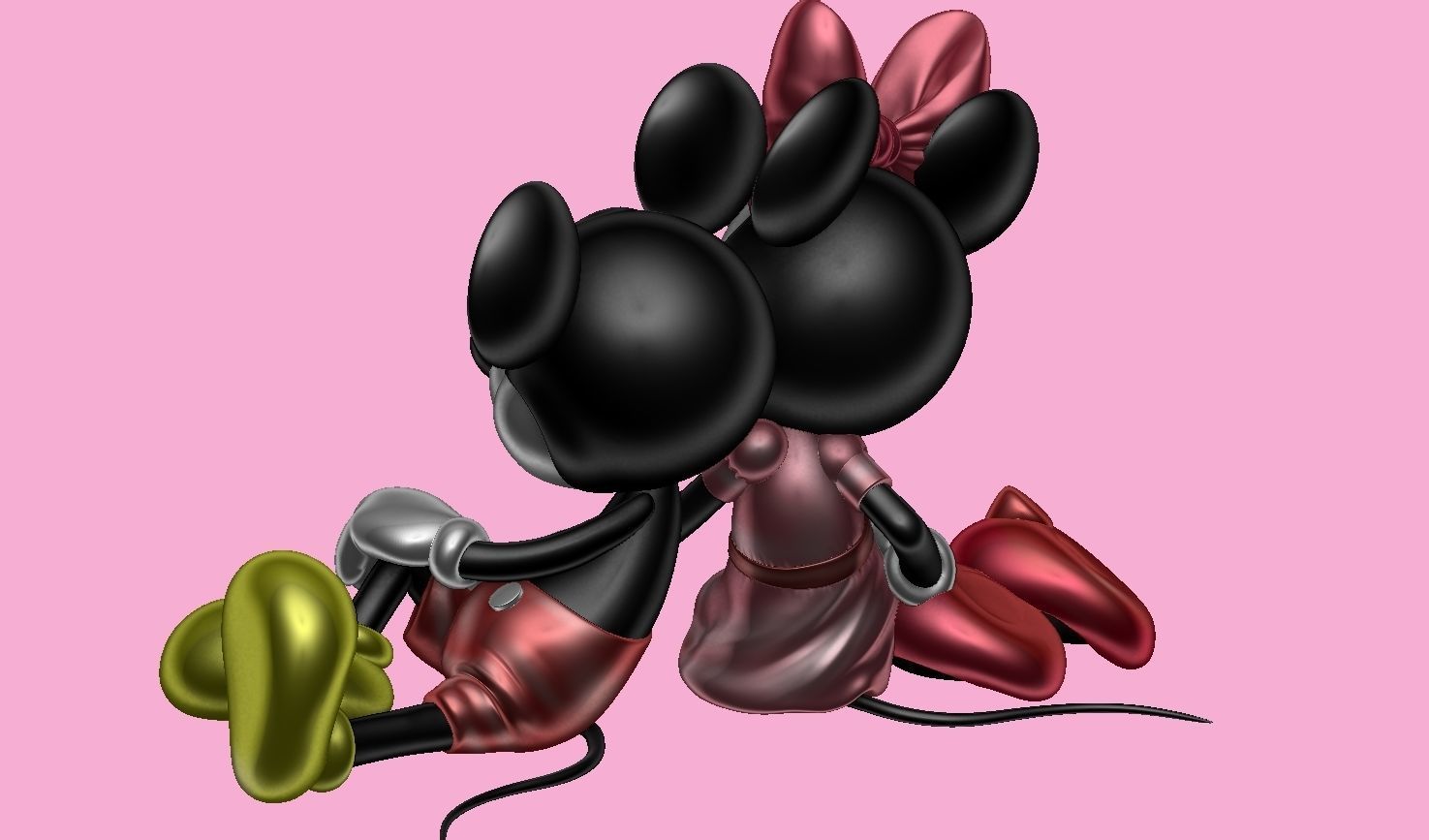 Mickey and Minnie mouse for 3d print STL  3D print model_29