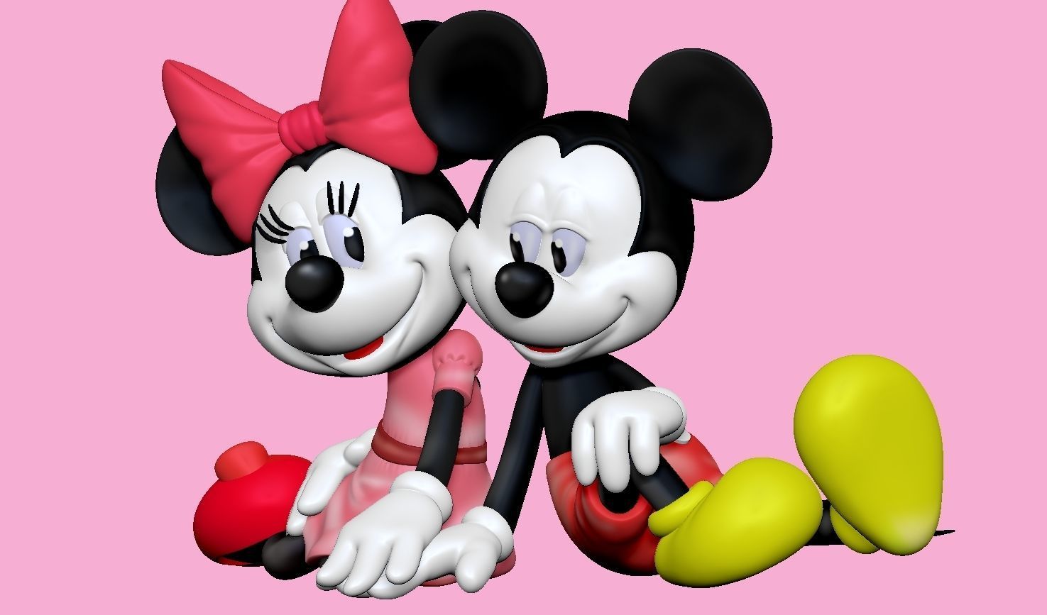 Mickey and Minnie mouse for 3d print STL  3D print model_27