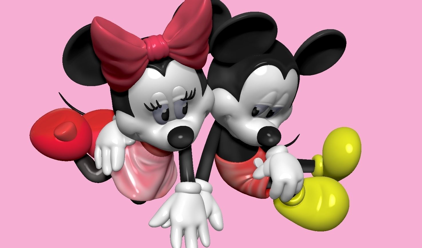 Mickey and Minnie mouse for 3d print STL  3D print model_16