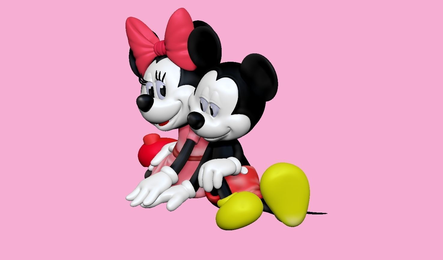 Mickey and Minnie mouse for 3d print STL  3D print model_28