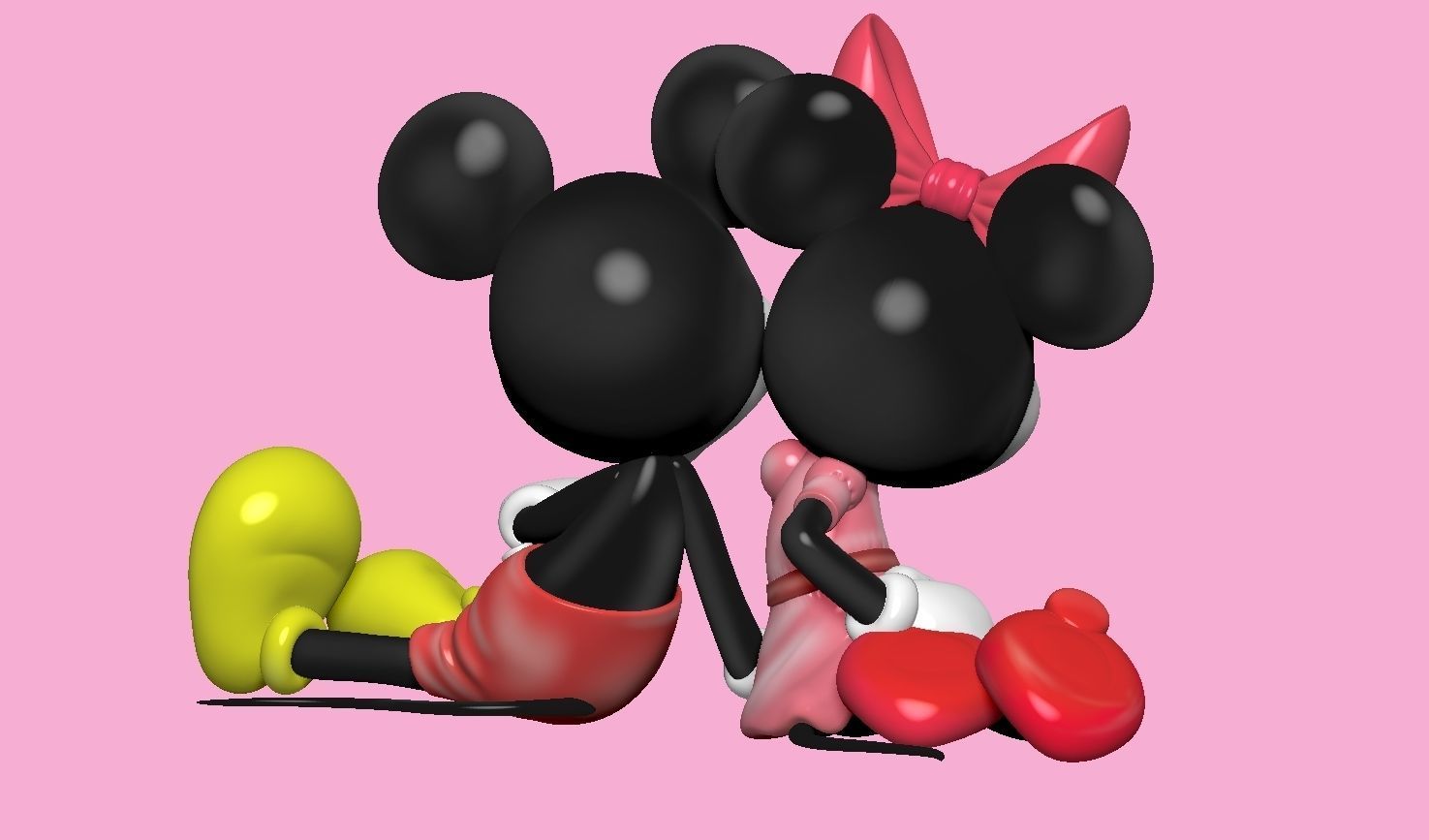 Mickey and Minnie mouse for 3d print STL  3D print model_10