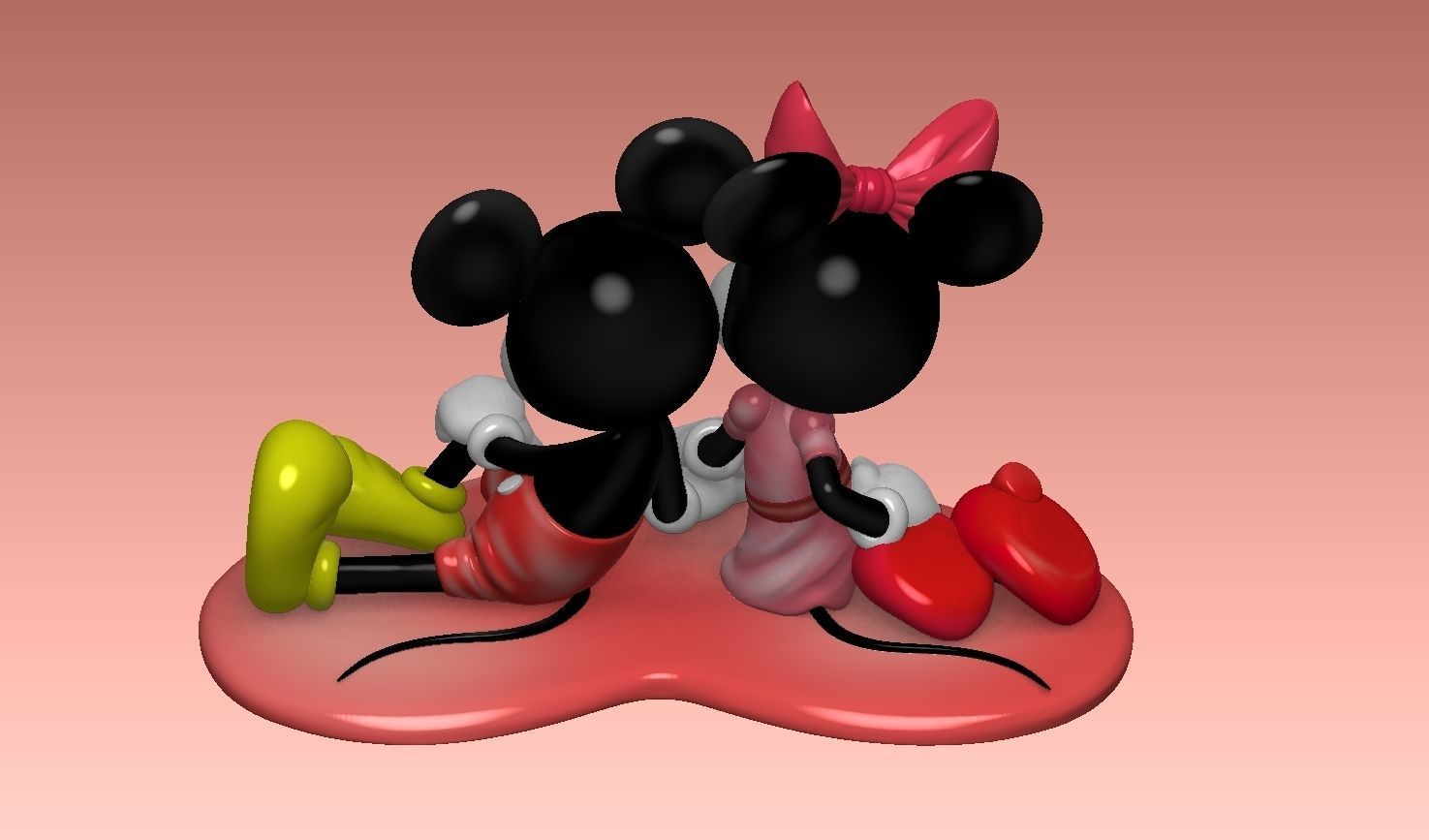 Mickey and Minnie mouse for 3d print STL  3D print model_19