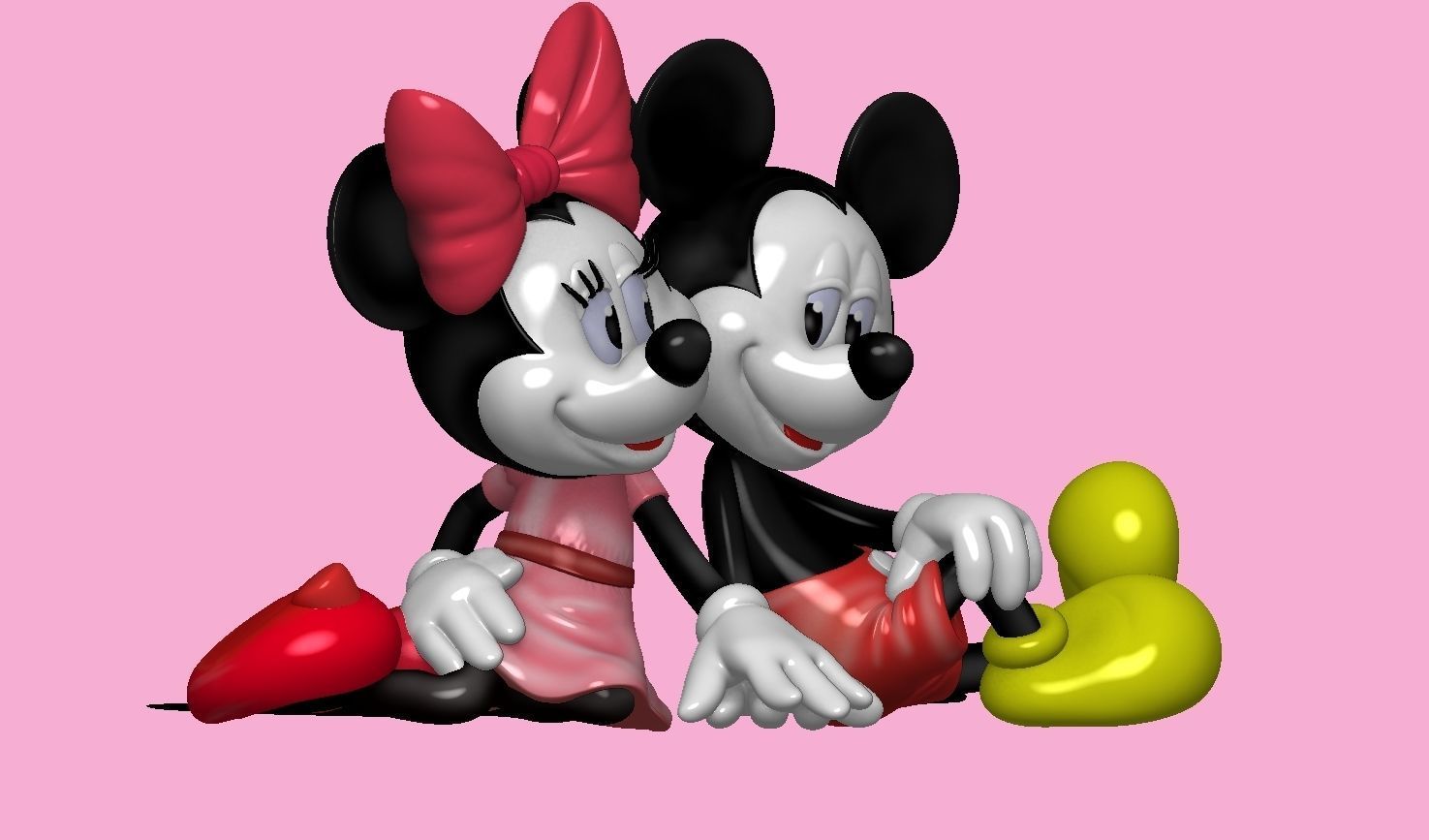 Mickey and Minnie mouse for 3d print STL  3D print model_9