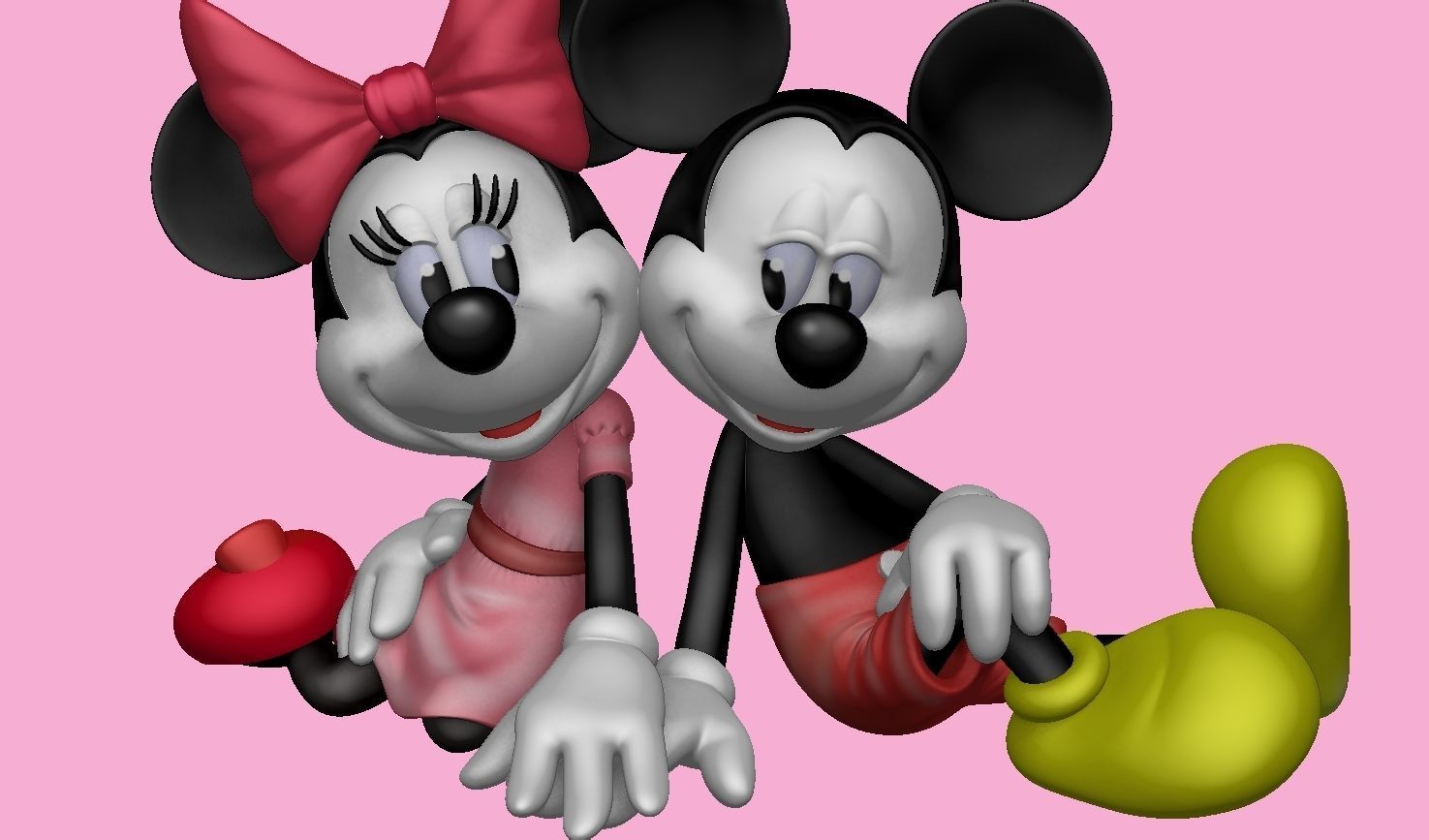 Mickey and Minnie mouse for 3d print STL  3D print model_17