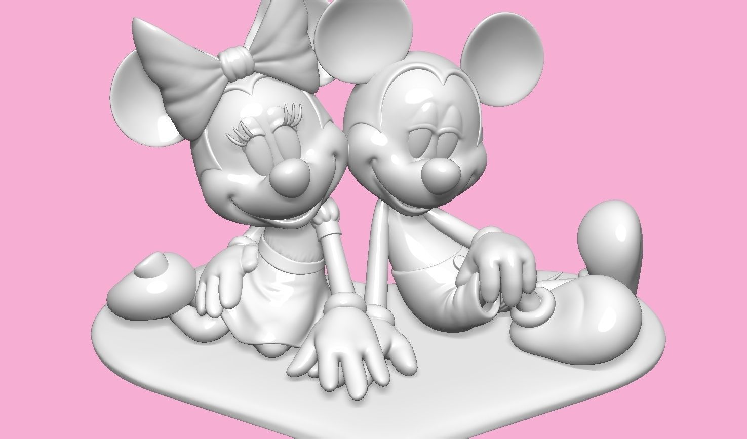 Mickey and Minnie mouse for 3d print STL  3D print model_5