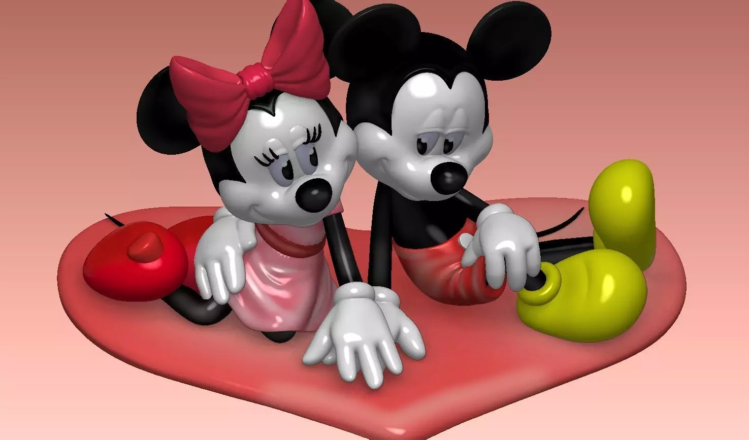 Mickey and Minnie mouse for 3d print STL  3D print model_0
