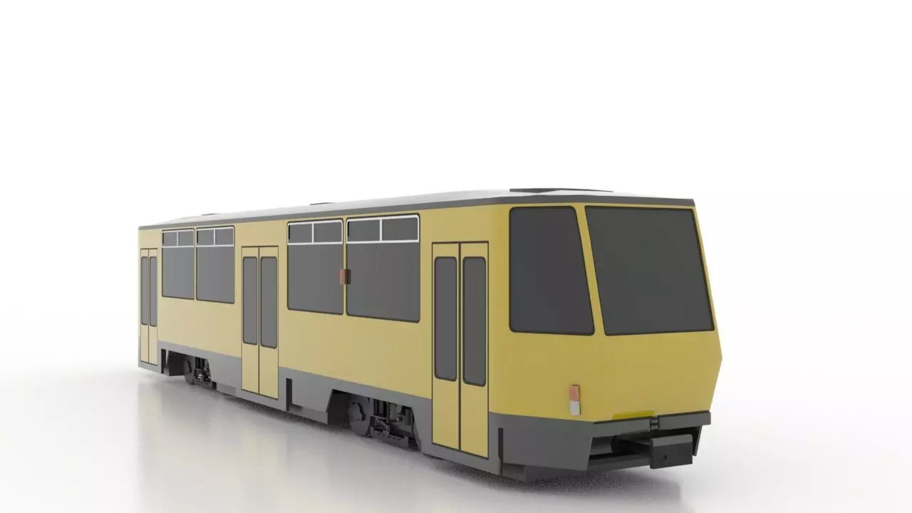 Tatra B6A2M Low Low-poly 3D model_0