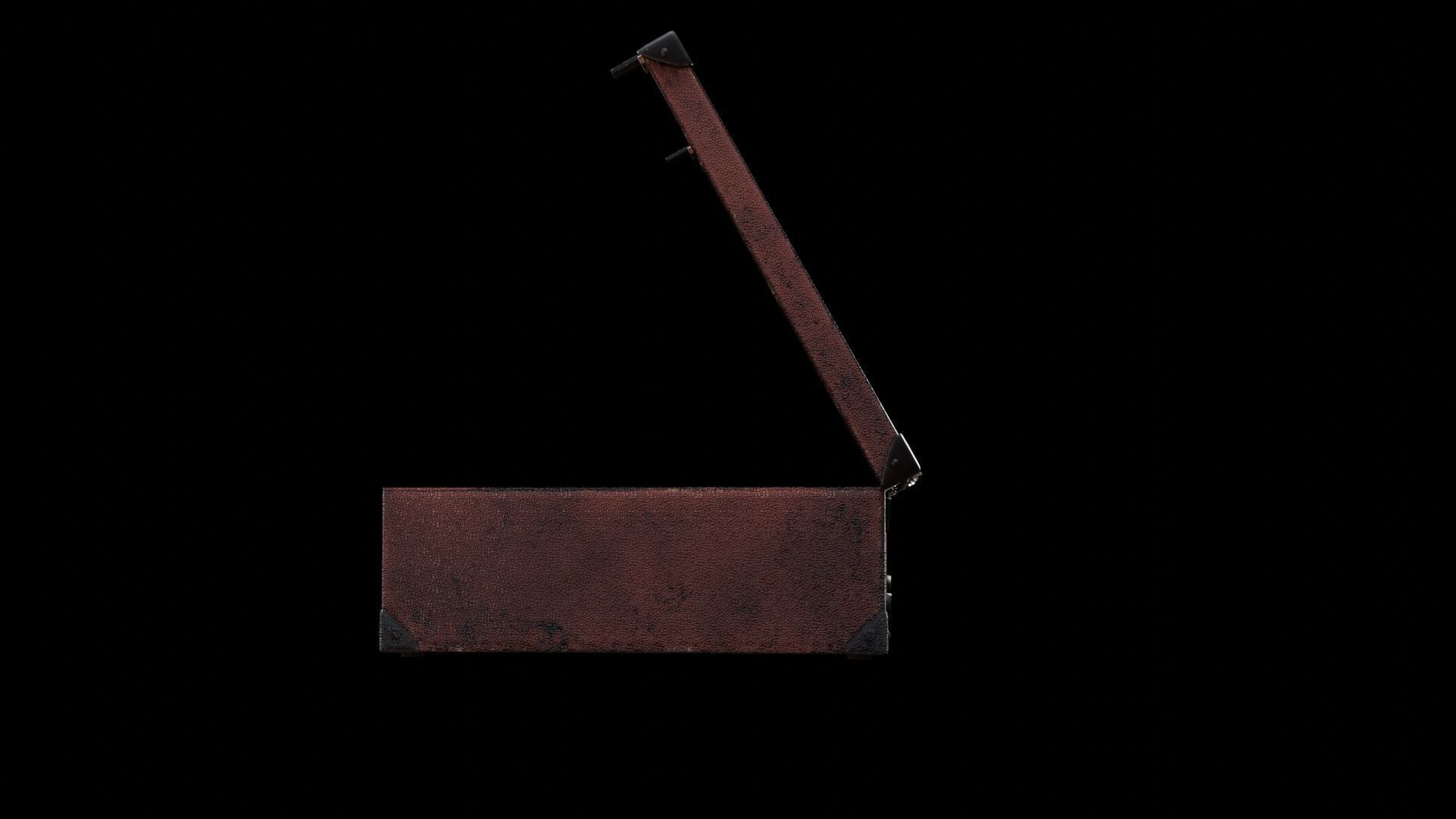 Briefcase Vintage Low-poly 3D model_4