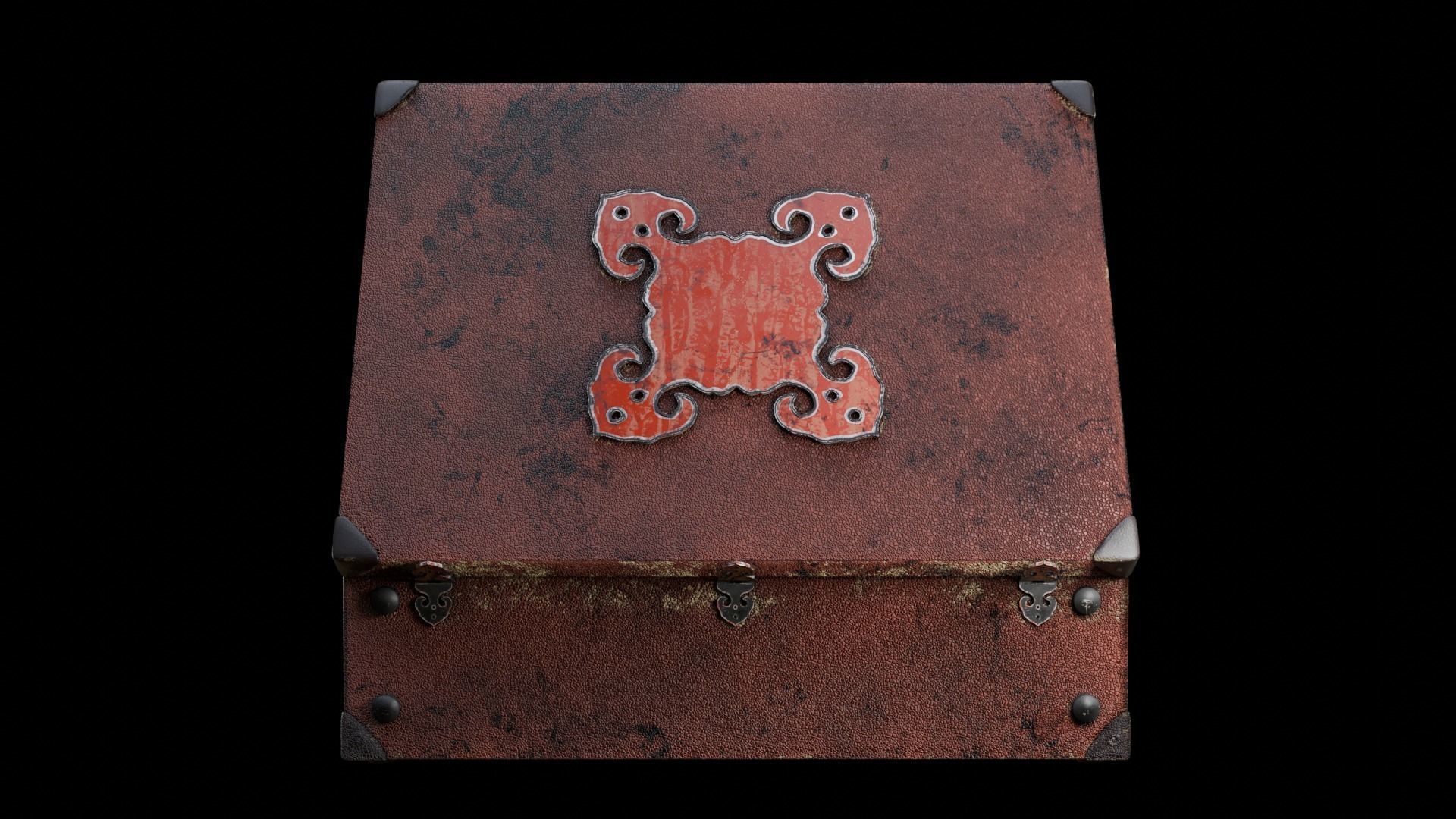 Briefcase Vintage Low-poly 3D model_6