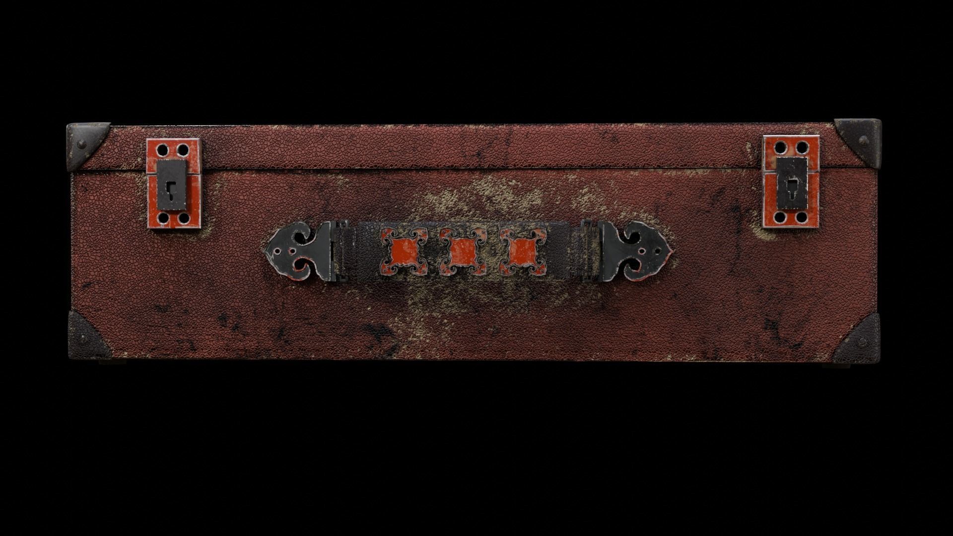 Briefcase Vintage Low-poly 3D model_10