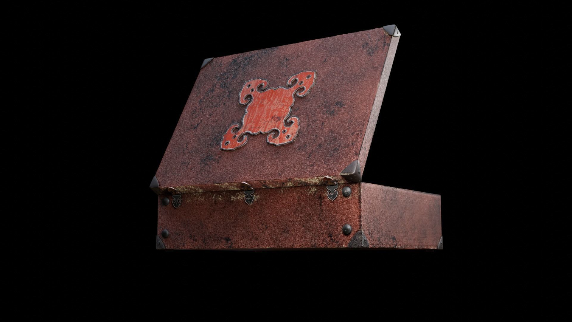 Briefcase Vintage Low-poly 3D model_5