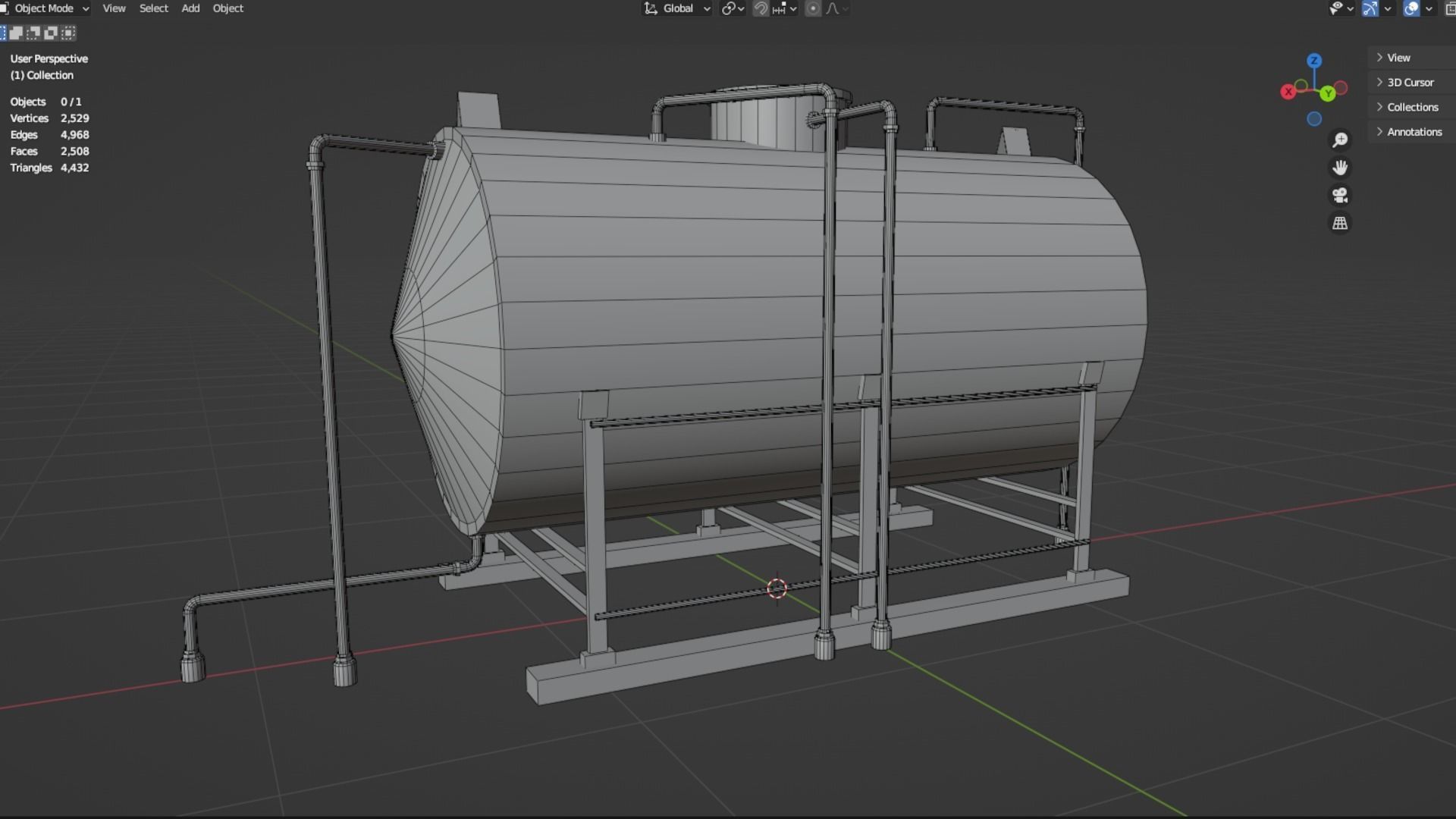 Rooftop Water Tank Low-poly 3D model_9