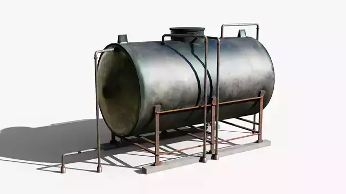 Rooftop Water Tank Low-poly 3D model