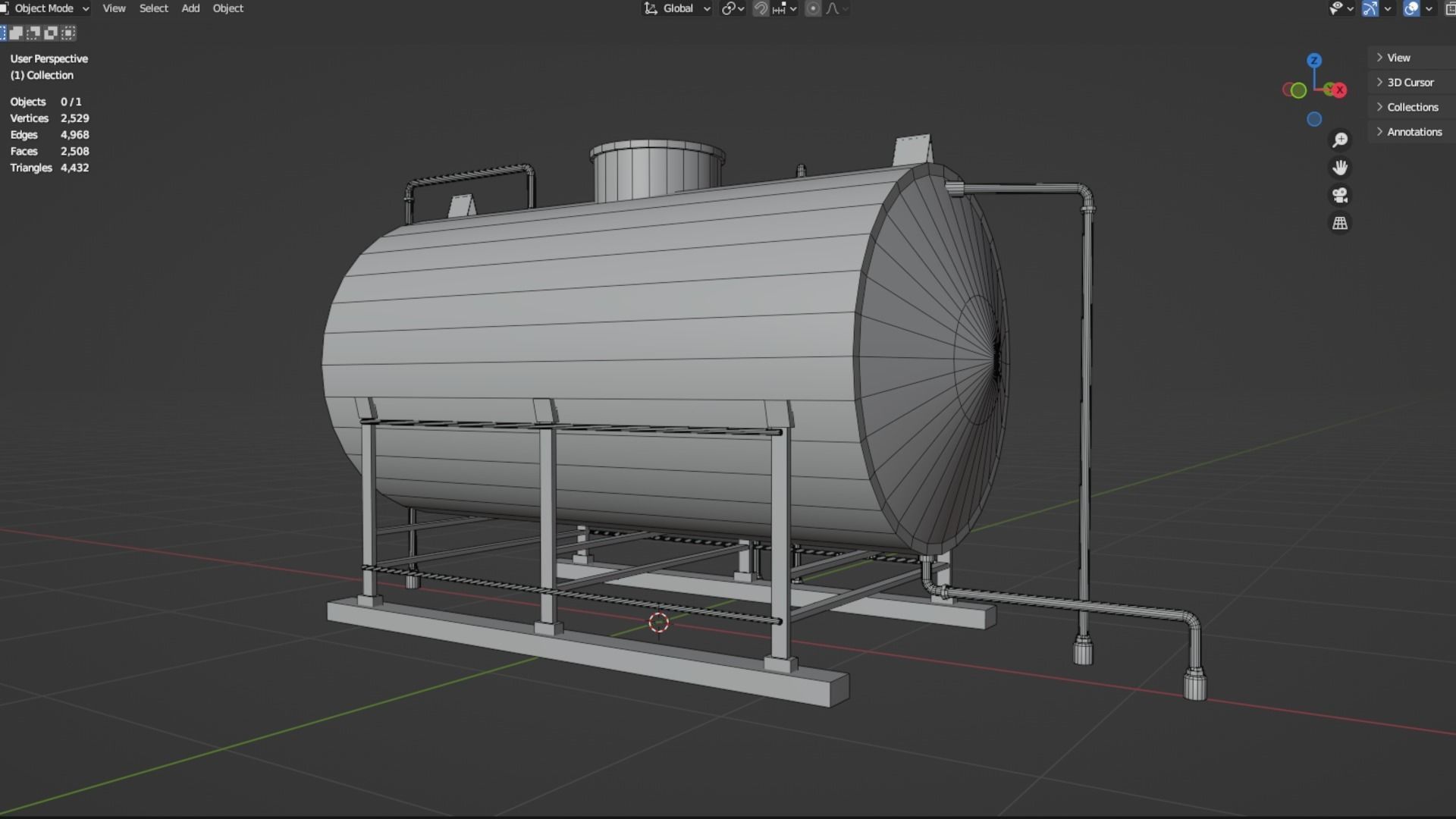 Rooftop Water Tank Low-poly 3D model_8