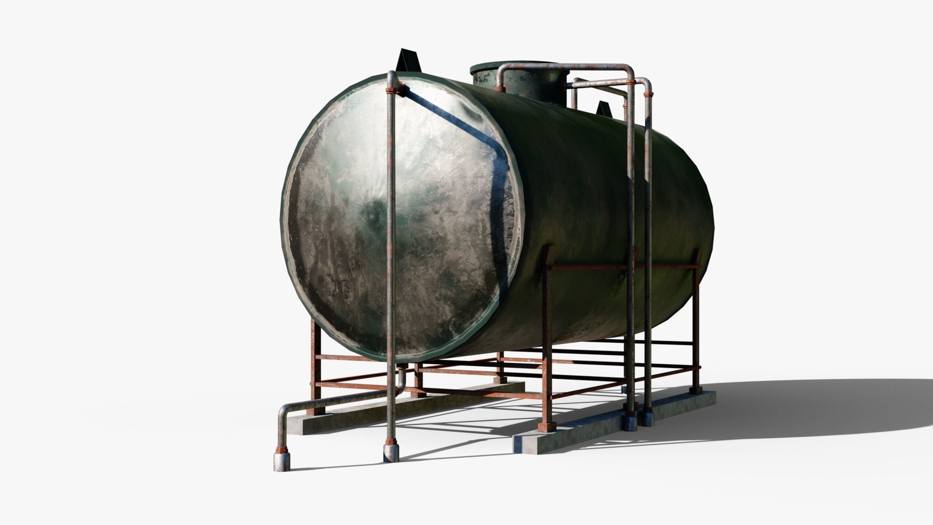 Rooftop Water Tank Low-poly 3D model_2