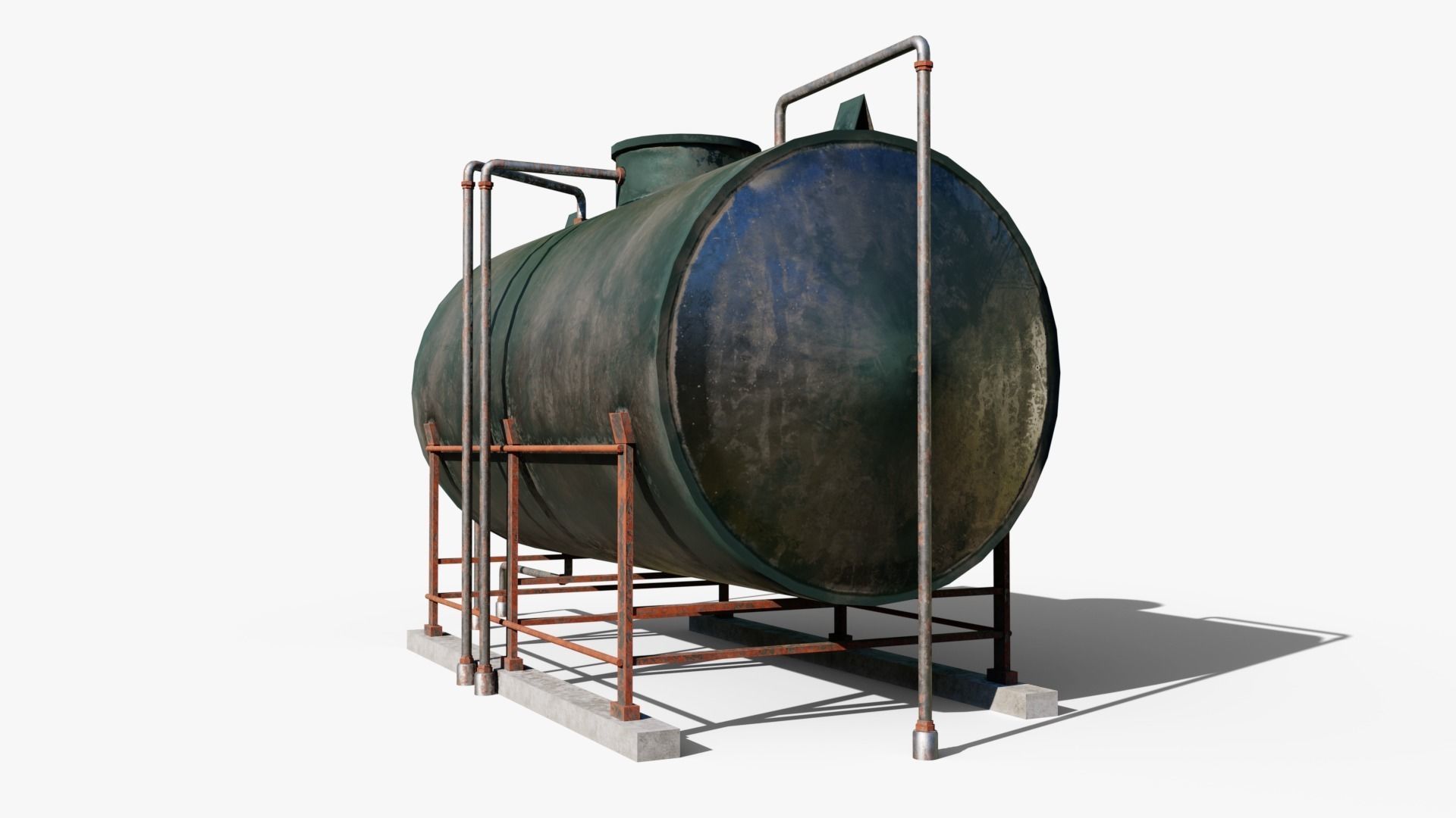 Rooftop Water Tank Low-poly 3D model_4