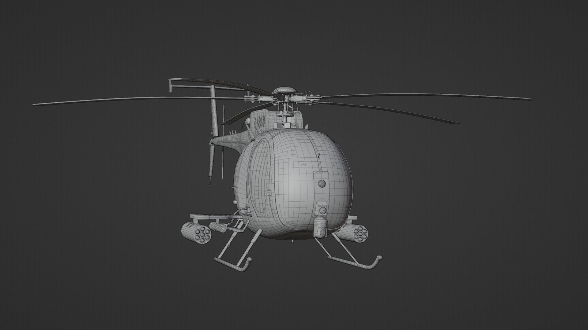 MH-6 Little Bird Helicopter 3D model_27