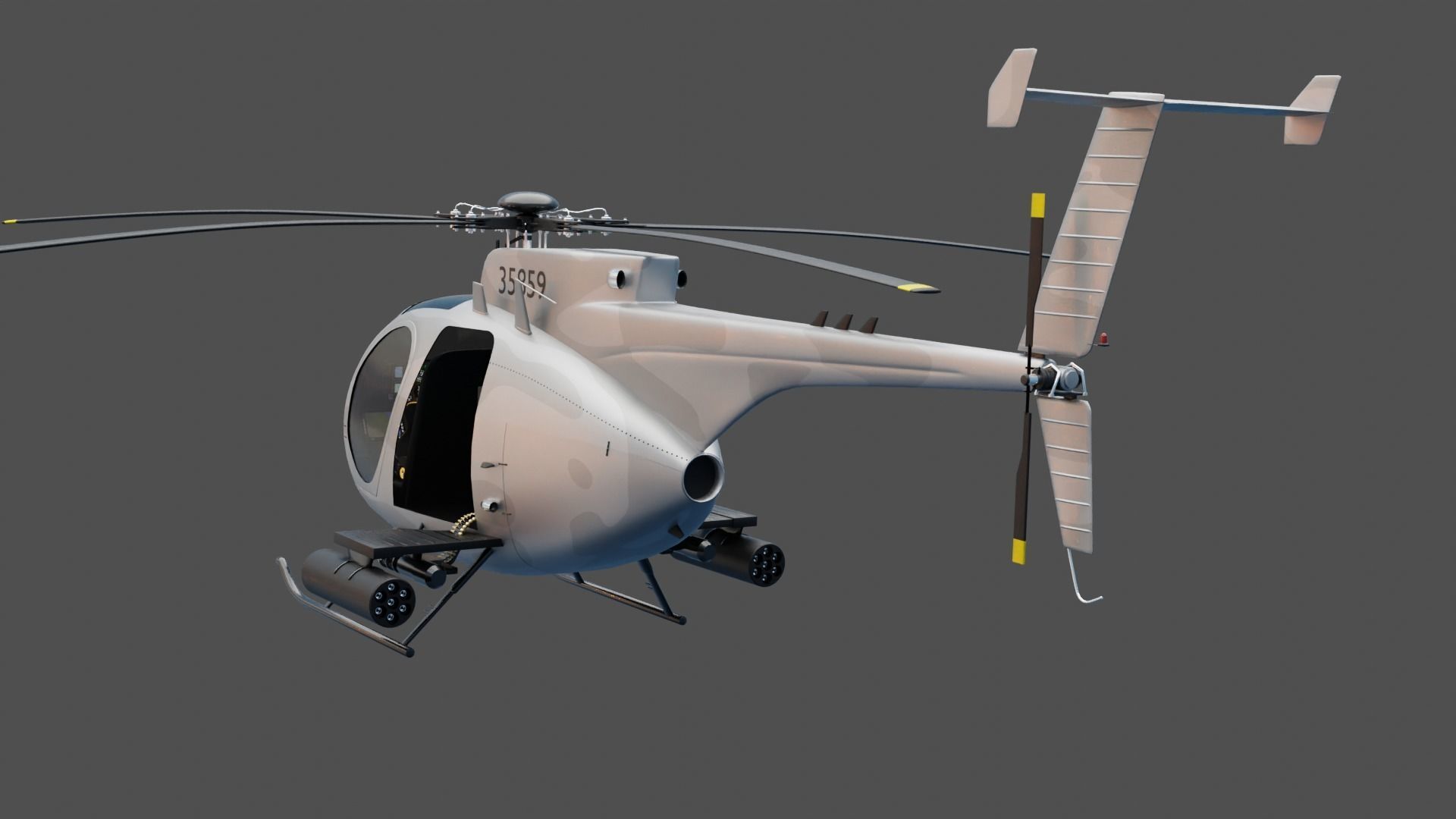 MH-6 Little Bird Helicopter 3D model_5