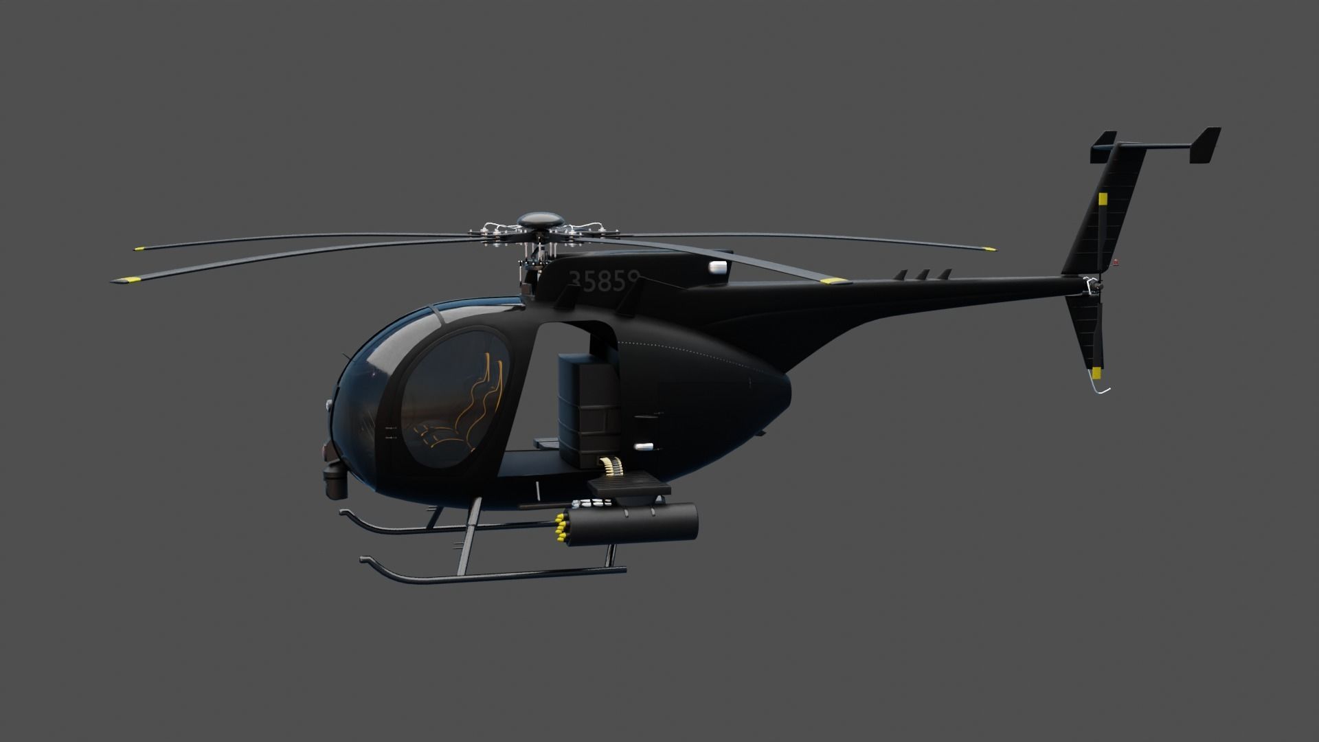 MH-6 Little Bird Helicopter 3D model_16