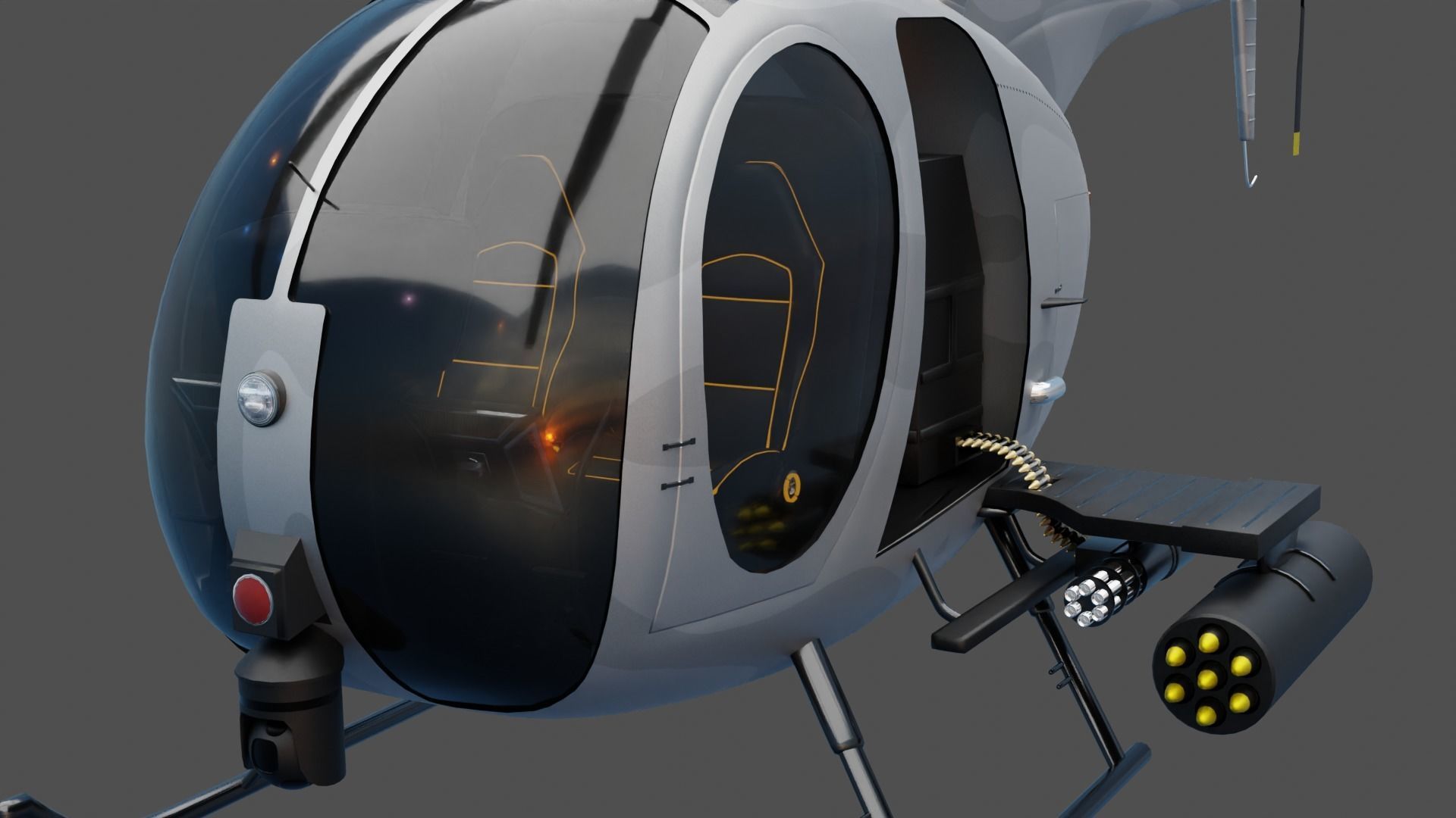 MH-6 Little Bird Helicopter 3D model_9