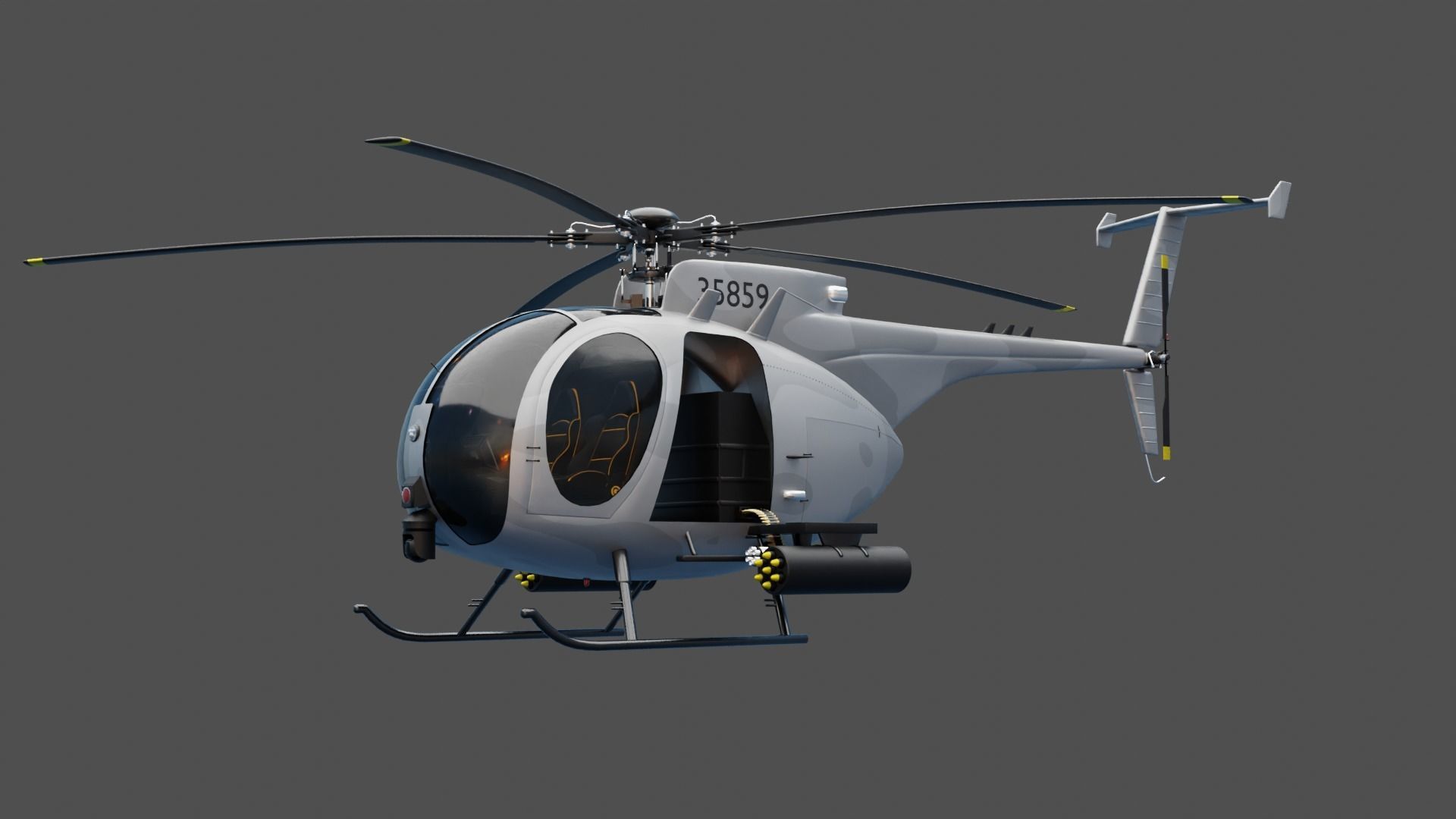 MH-6 Little Bird Helicopter 3D model_3