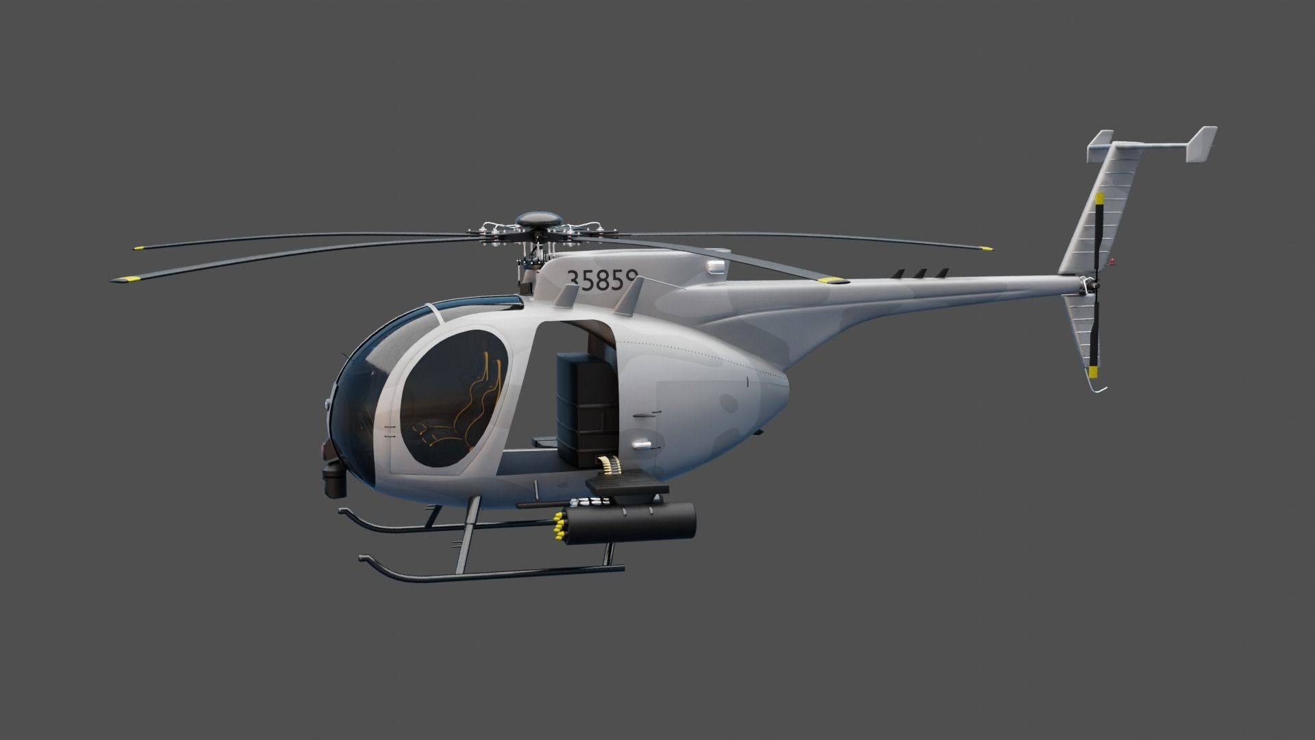MH-6 Little Bird Helicopter 3D model_12