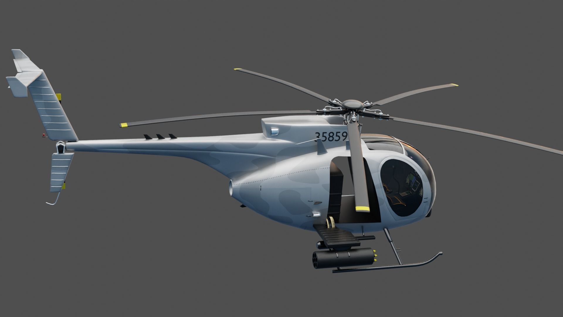 MH-6 Little Bird Helicopter 3D model_7