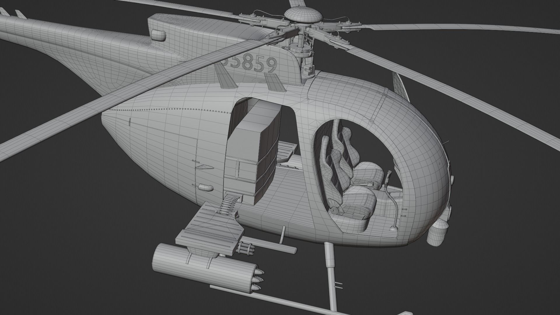 MH-6 Little Bird Helicopter 3D model_31