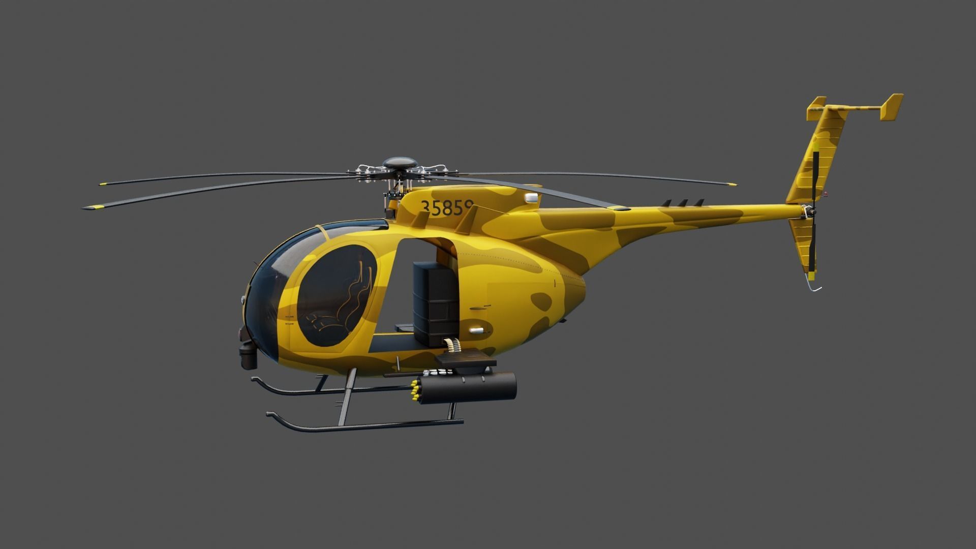 MH-6 Little Bird Helicopter 3D model_17