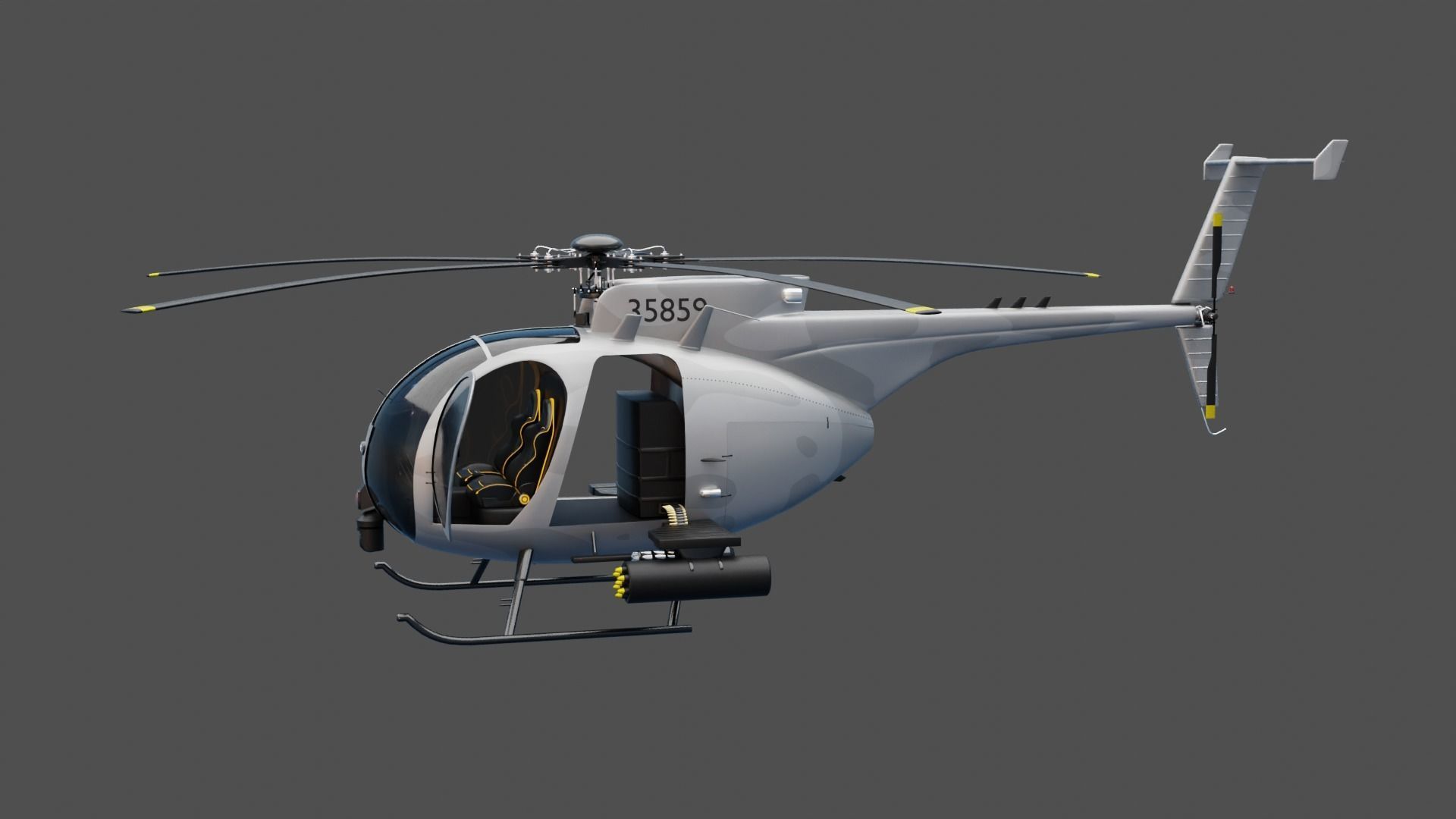 MH-6 Little Bird Helicopter 3D model_39
