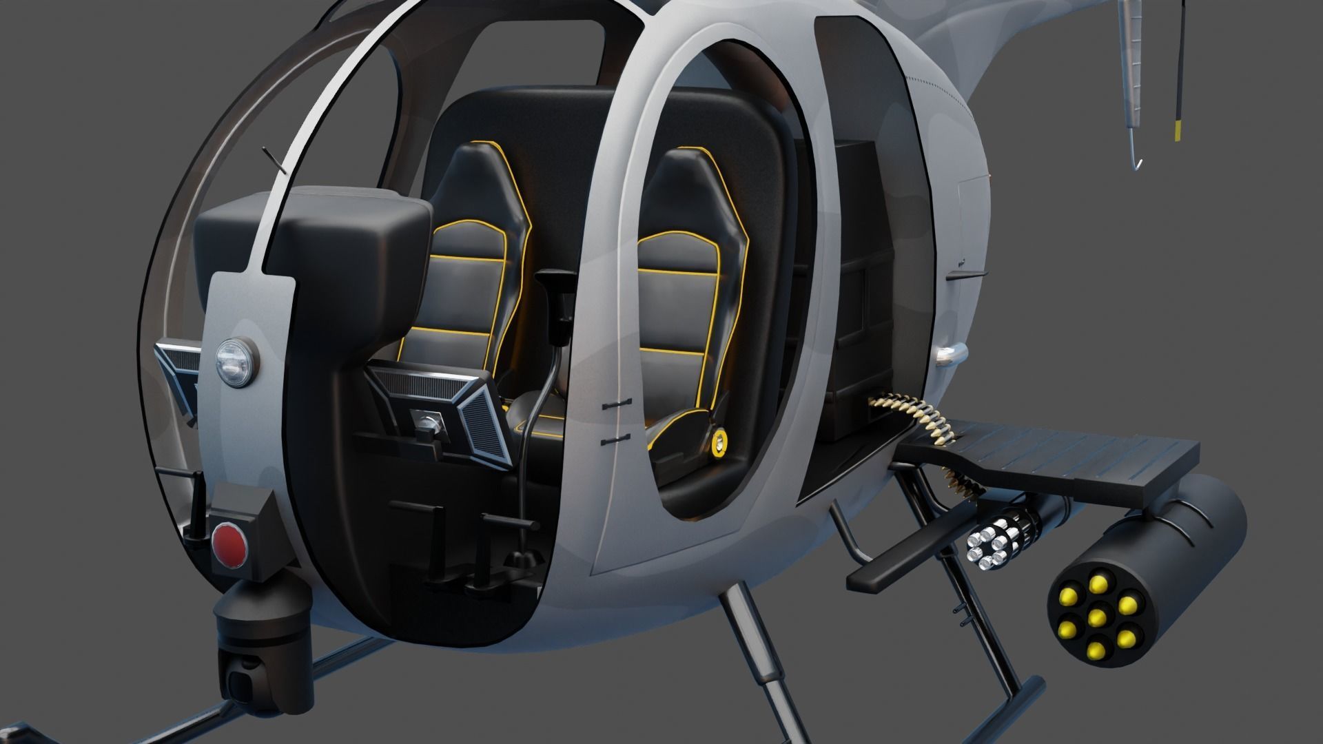 MH-6 Little Bird Helicopter 3D model_8