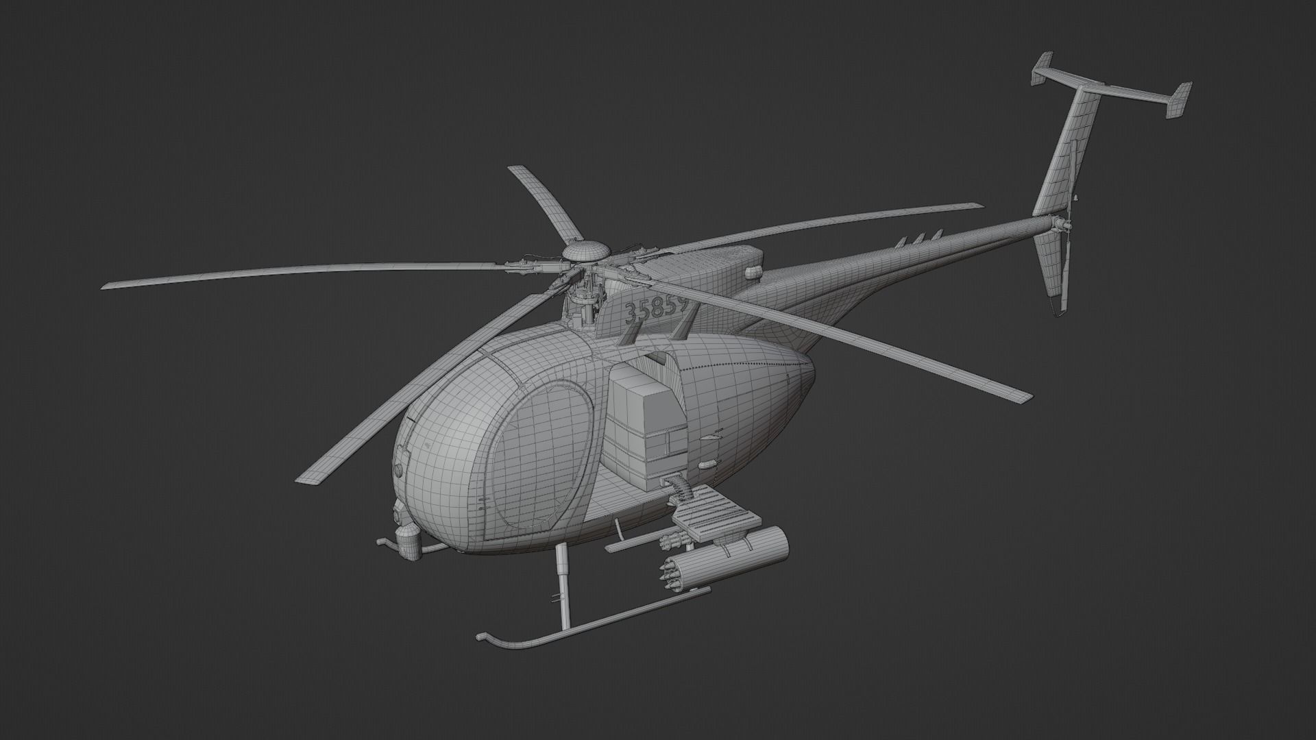 MH-6 Little Bird Helicopter 3D model_24