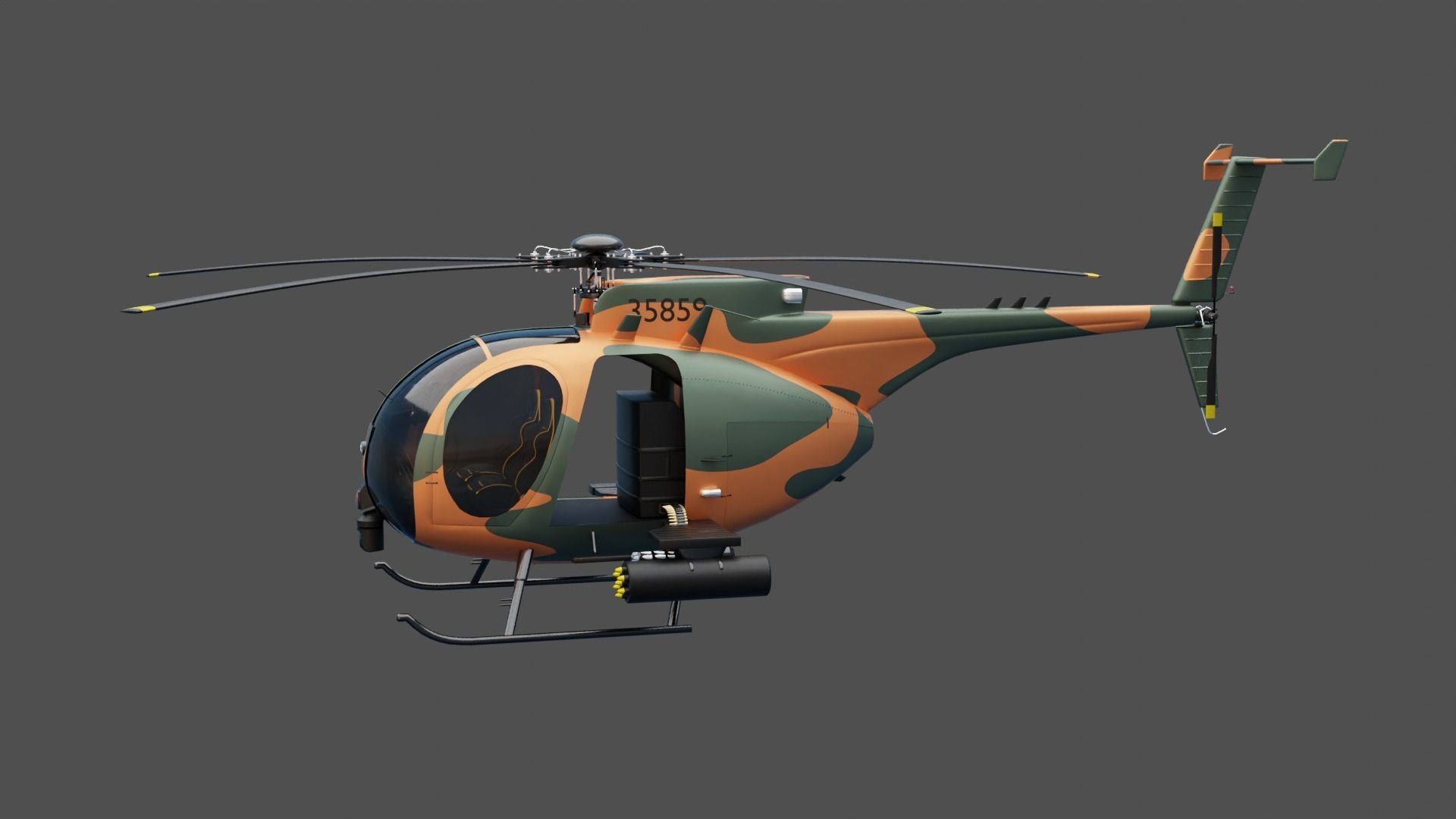 MH-6 Little Bird Helicopter 3D model_18