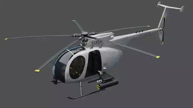 MH-6 Little Bird Helicopter 3D model