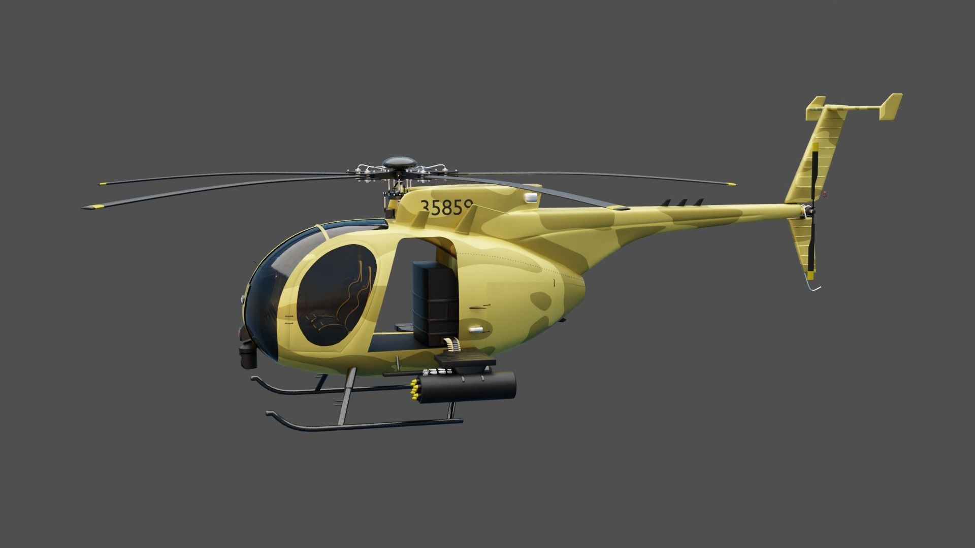 MH-6 Little Bird Helicopter 3D model_15