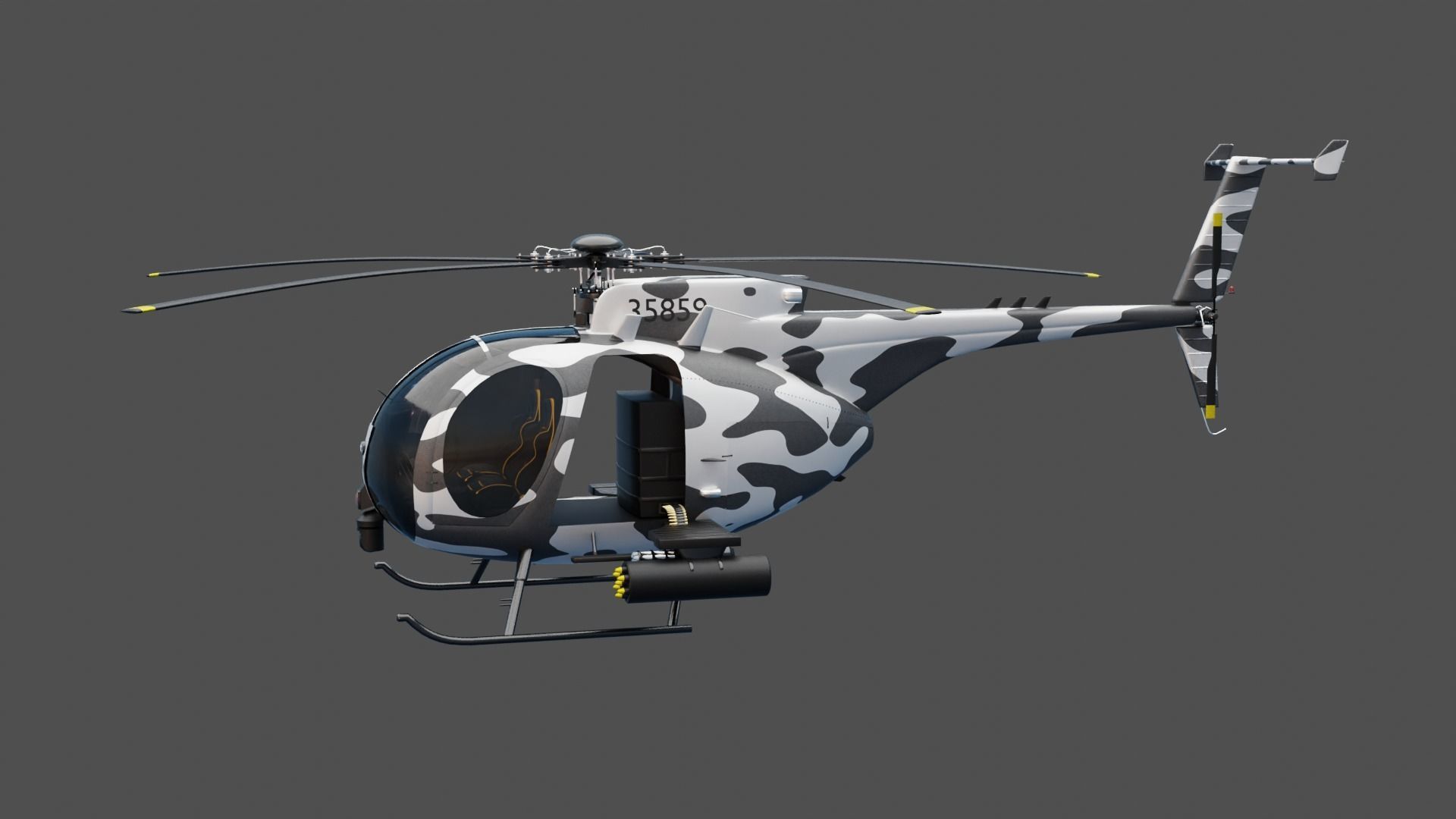 MH-6 Little Bird Helicopter 3D model_14