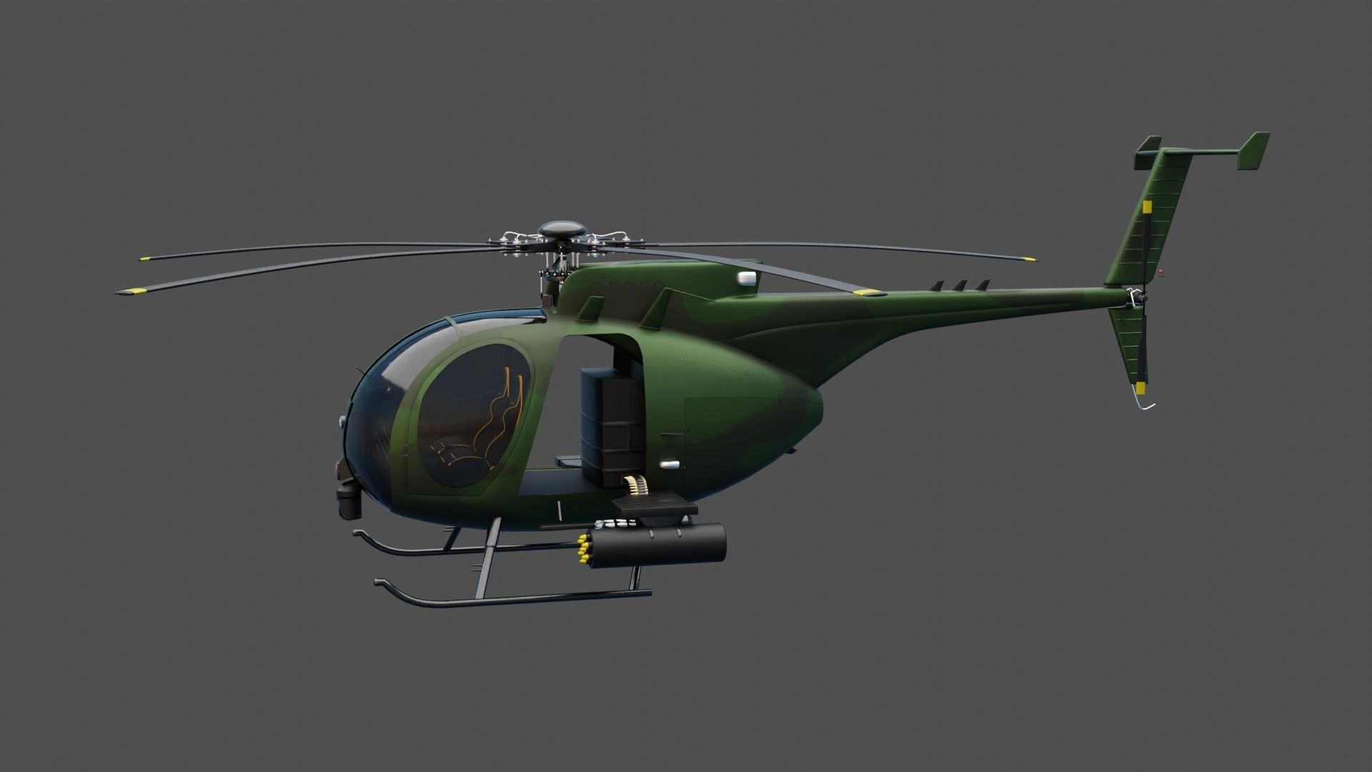 MH-6 Little Bird Helicopter 3D model_19