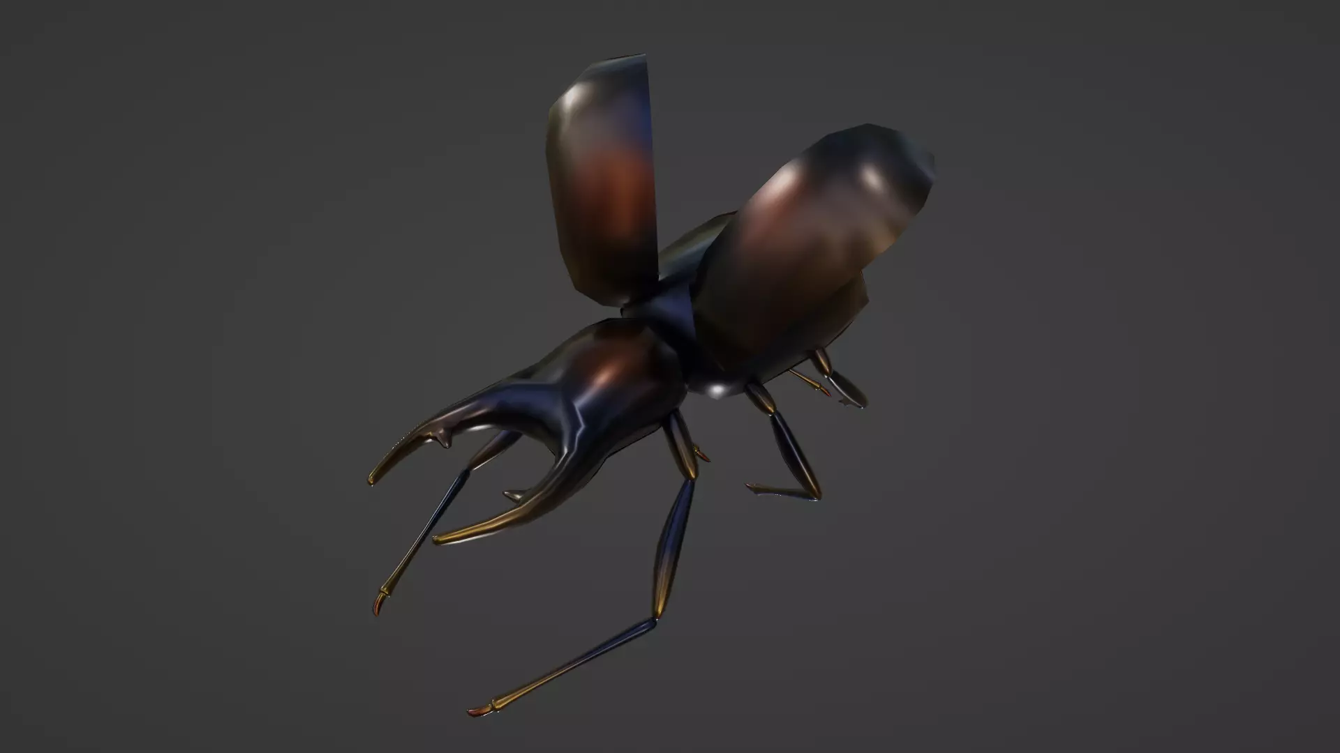 RIGED AND ANIMATED BEETLE Low-poly 3D model